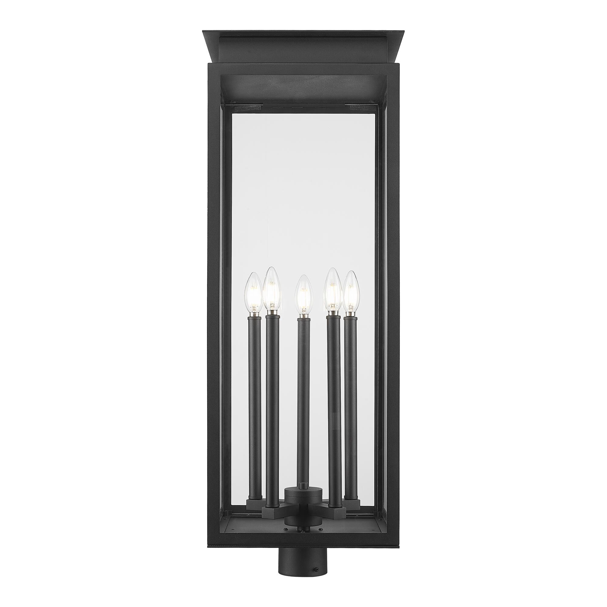 Shown in Black finish and Clear glass and Clear shade