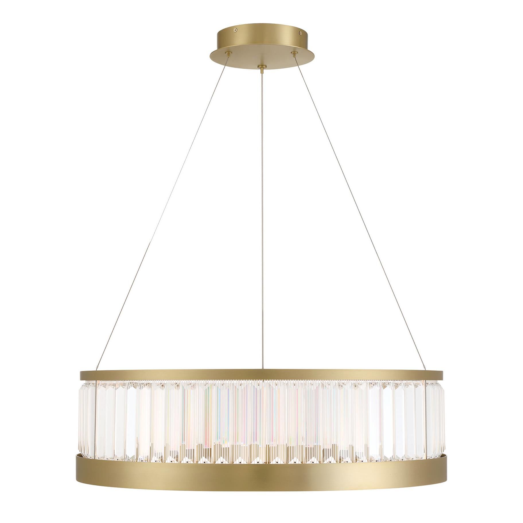 Shown in Gold finish and Clear Crystal glass