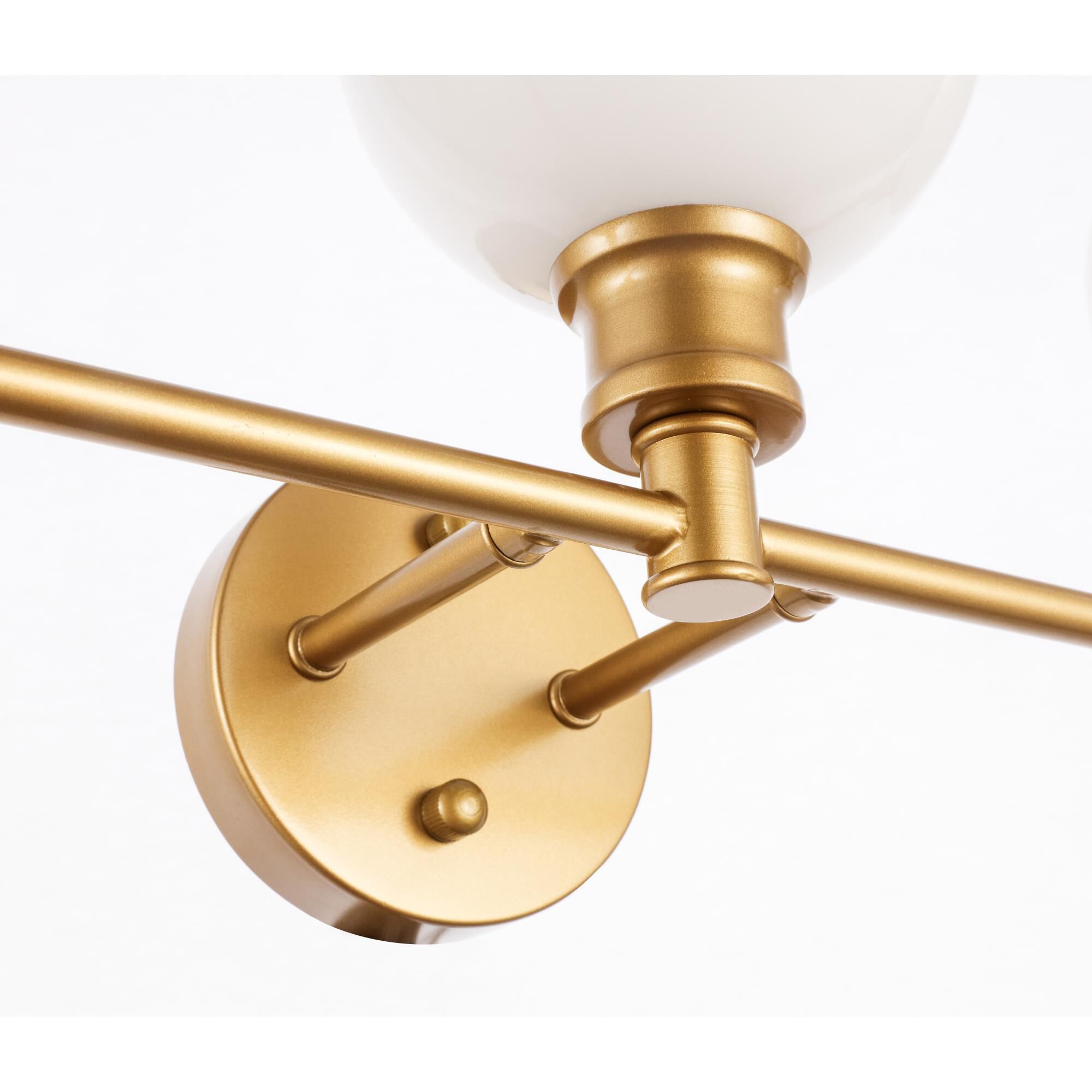 Shown in Brass finish and Frosted White  glass