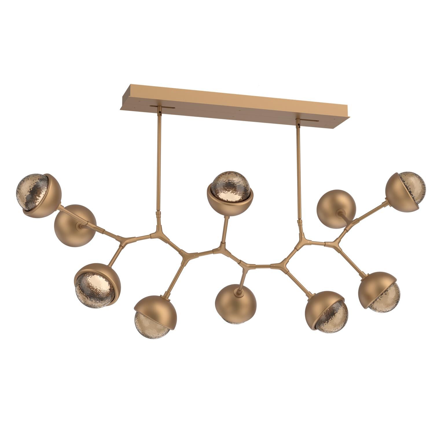 Shown in Novel Brass finish and Bronze glass and Metal Shade Matching Finish accent