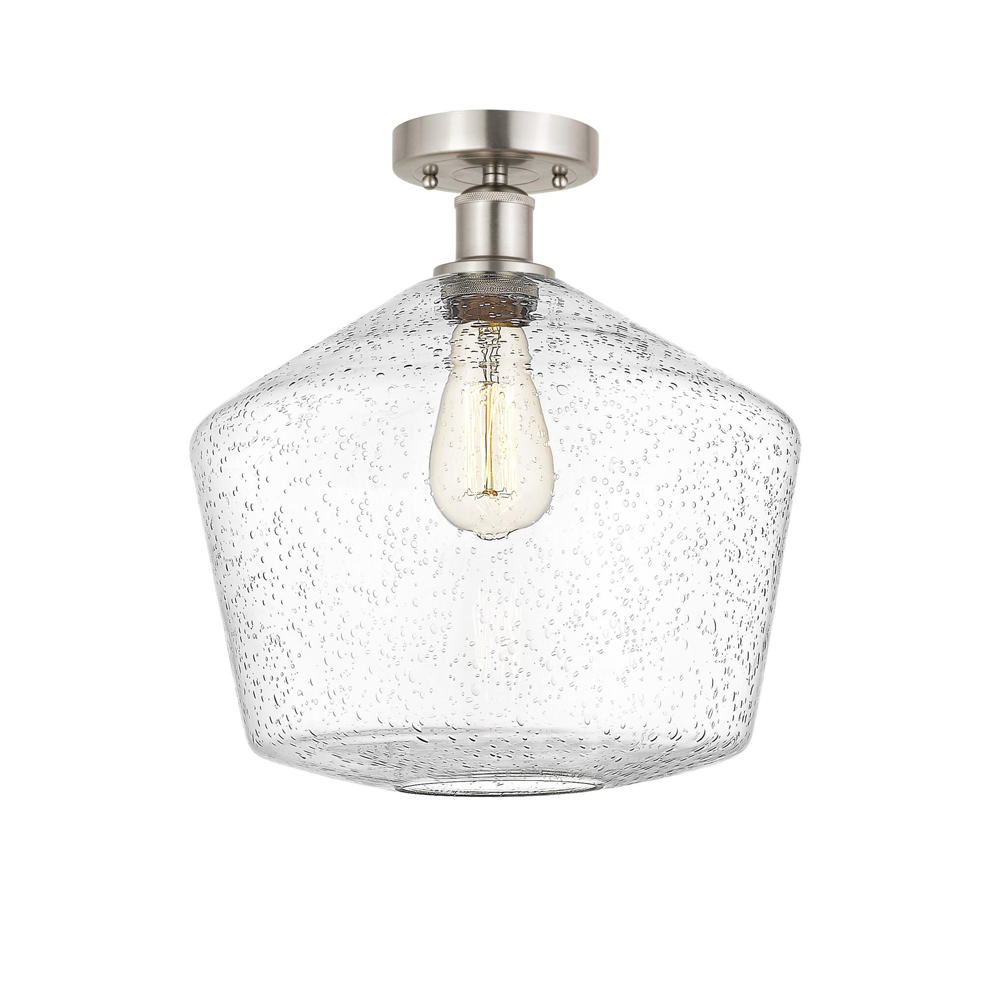 Shown in Brushed Satin Nickel, Seedy finish and Seedy glass and Seedy Glass shade