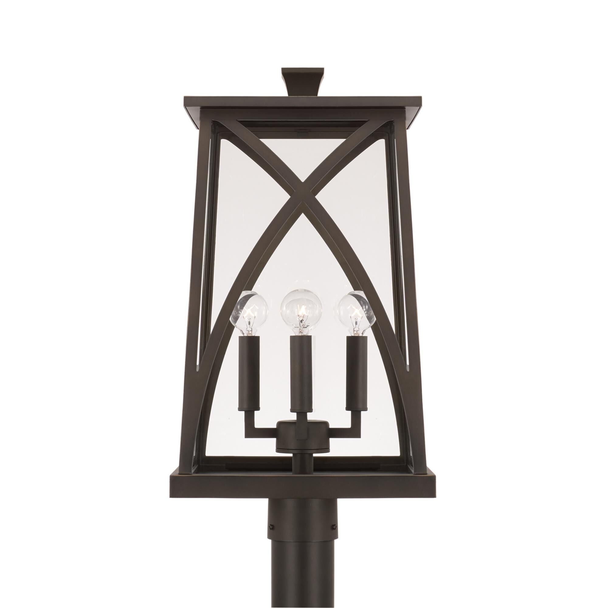 Shown in Oiled Bronze finish and Clear glass