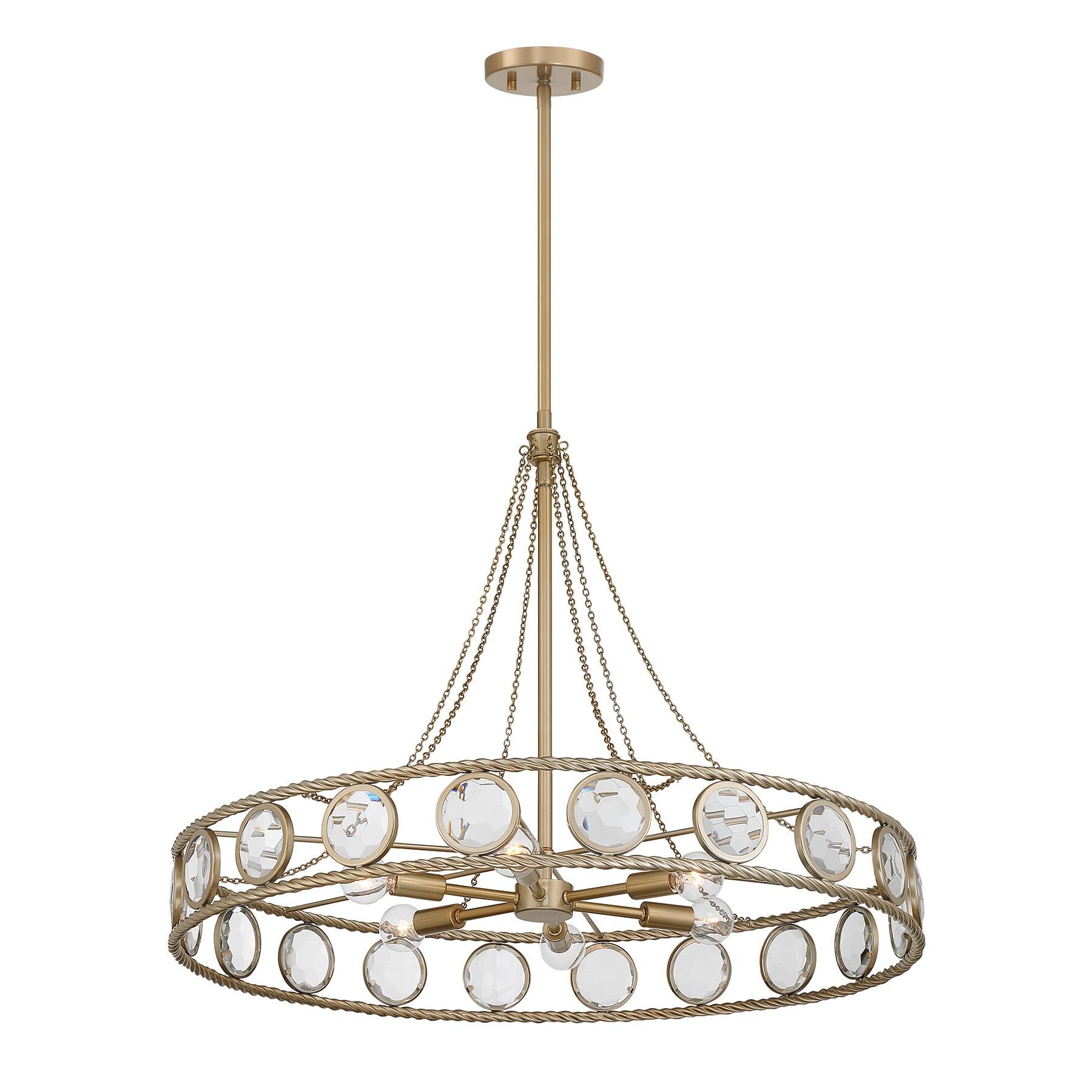 Shown in Opulent Gold finish and Faceted Discs glass