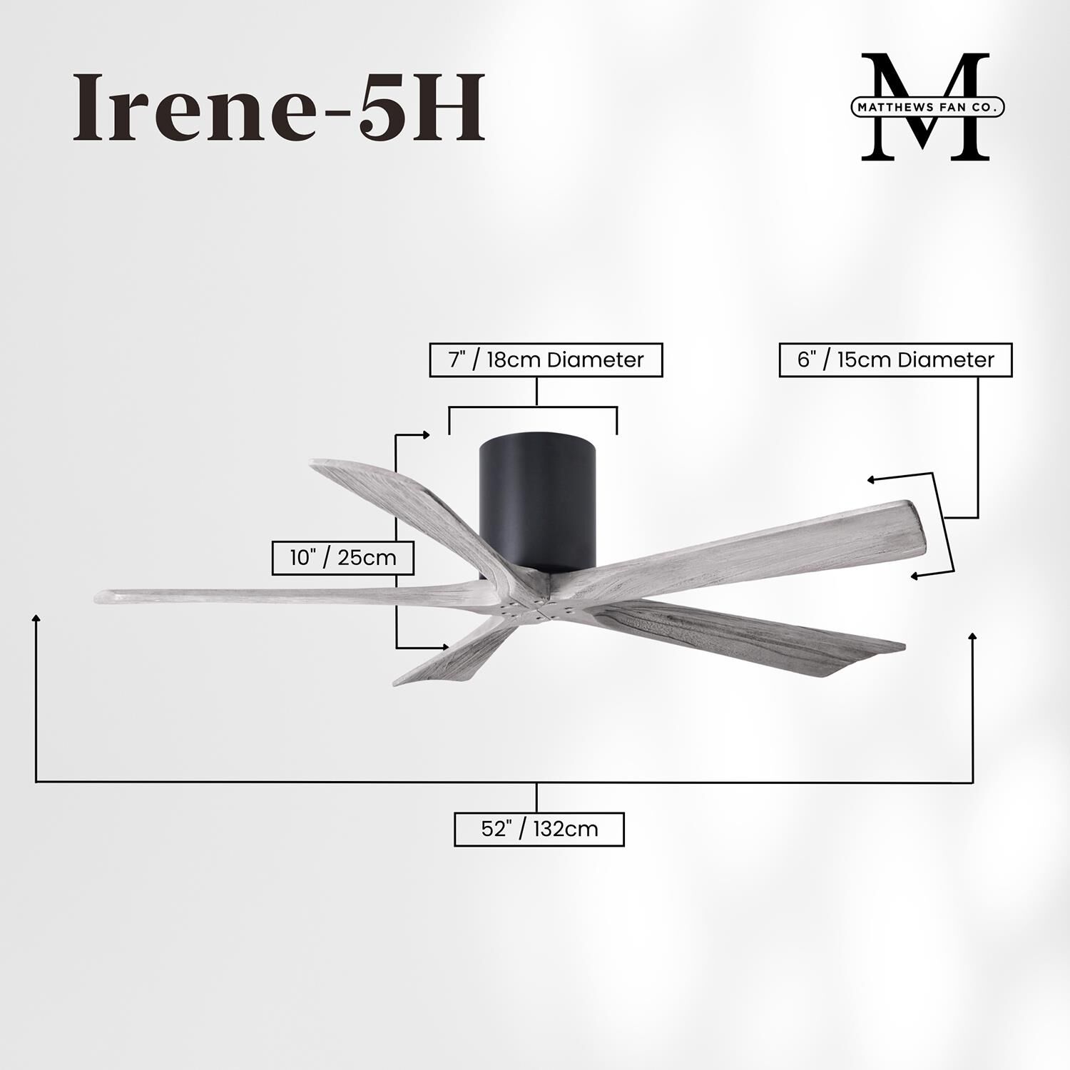 Irene 52 Inch Flush Mount Fan by Matthews Fan Company