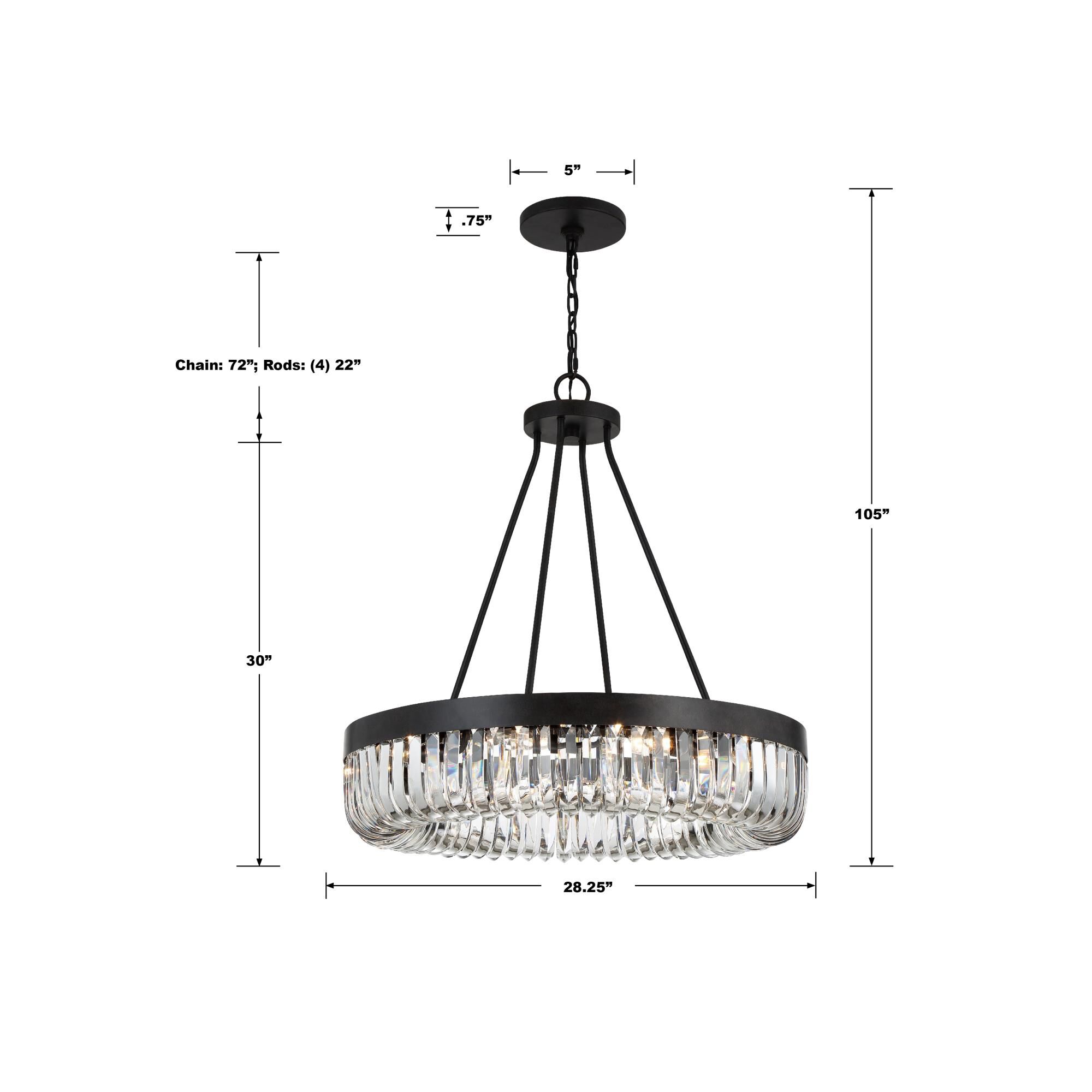 Alister 28 Inch Chandelier by Crystorama