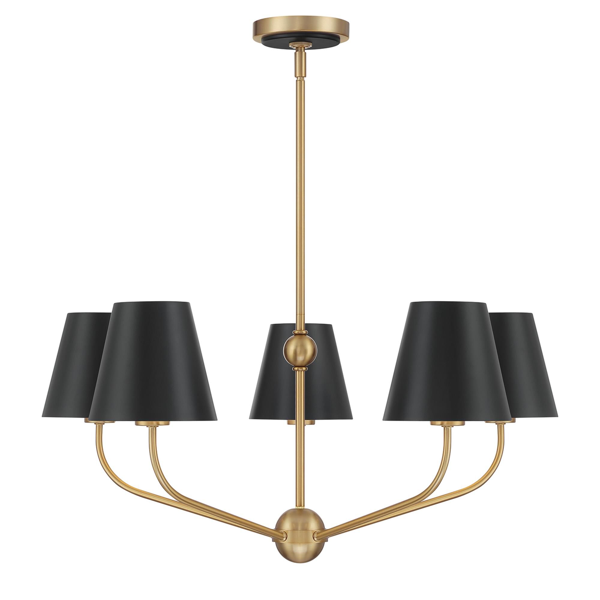 Shown in Vibrant Gold and Matte Black finish and Steel shade