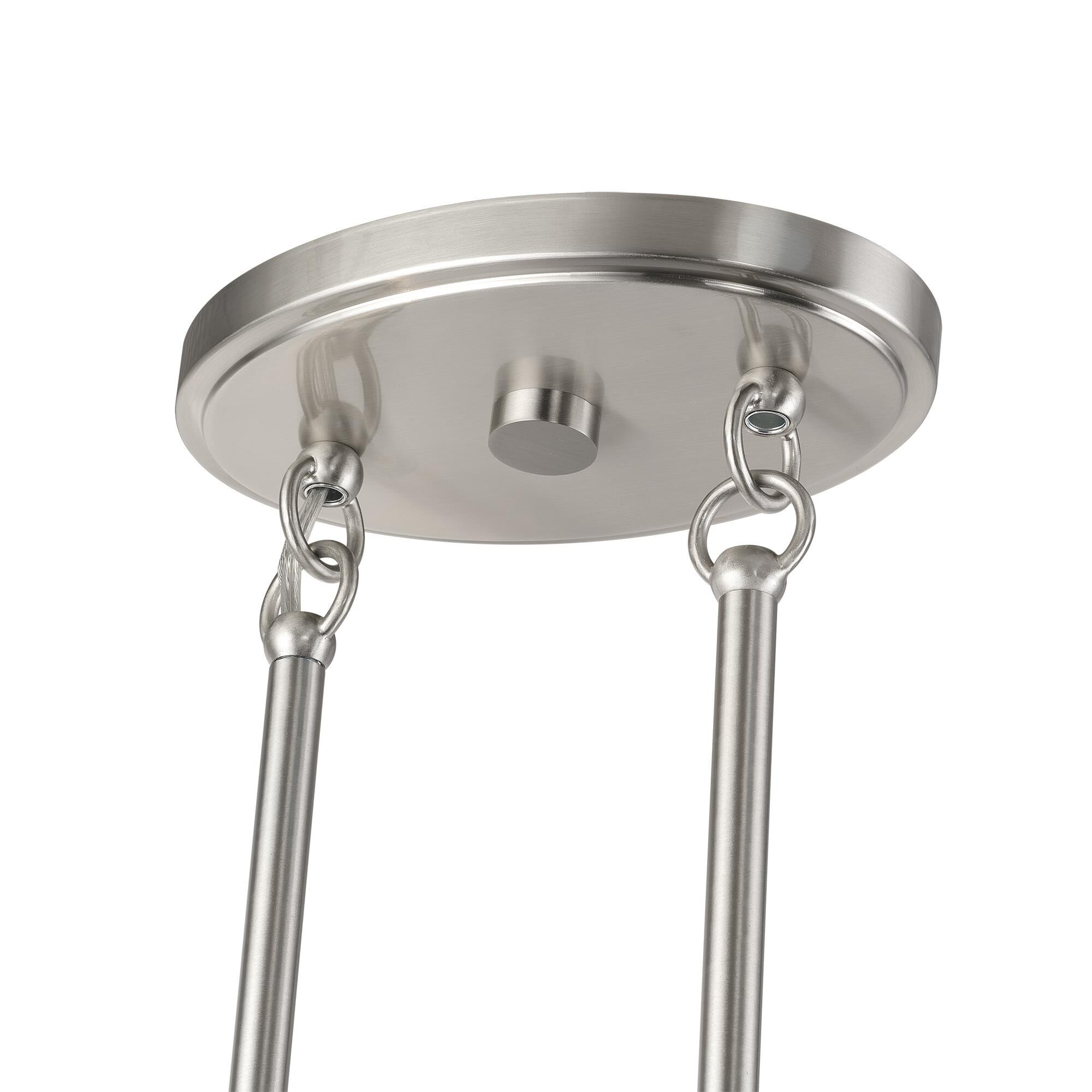 Shown in Brushed Nickel finish and Hand-Woven Charred Gray Color Rattan shade