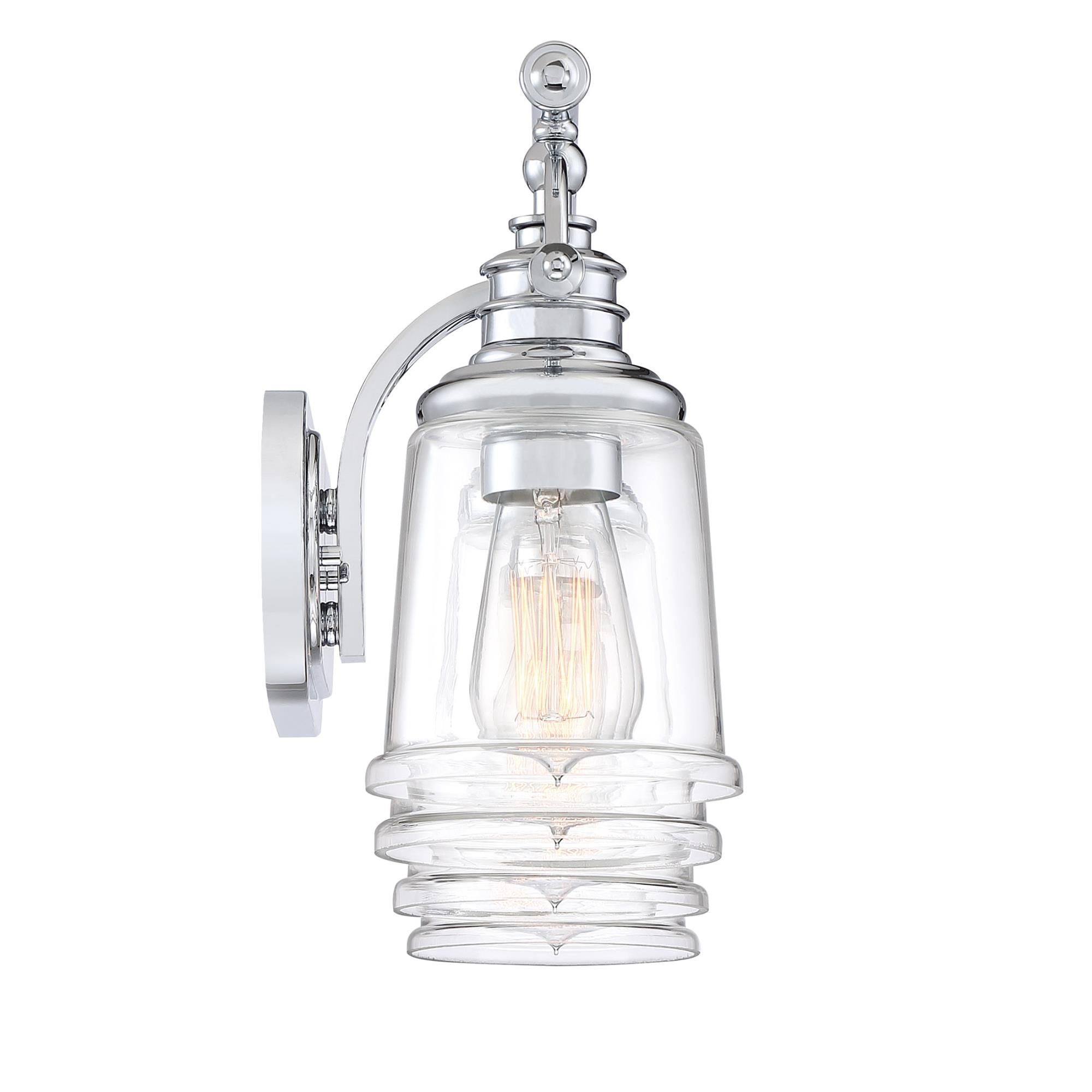 Shown in Polished Chrome finish and Clear glass