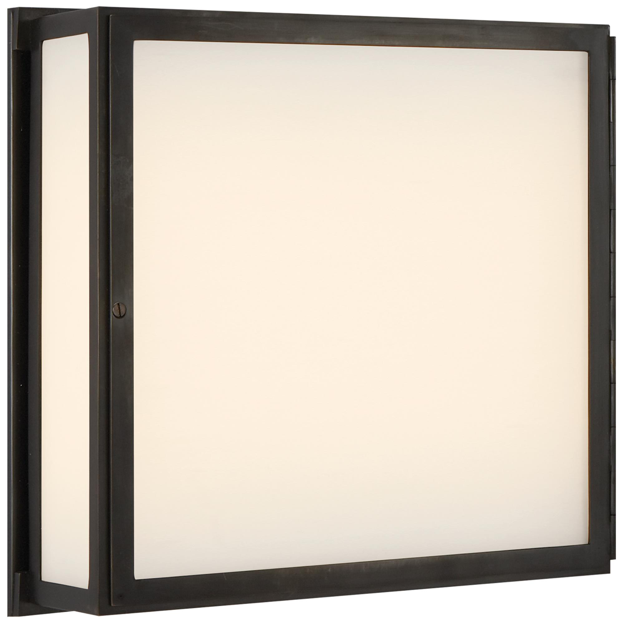 Shown in Bronze finish and White glass