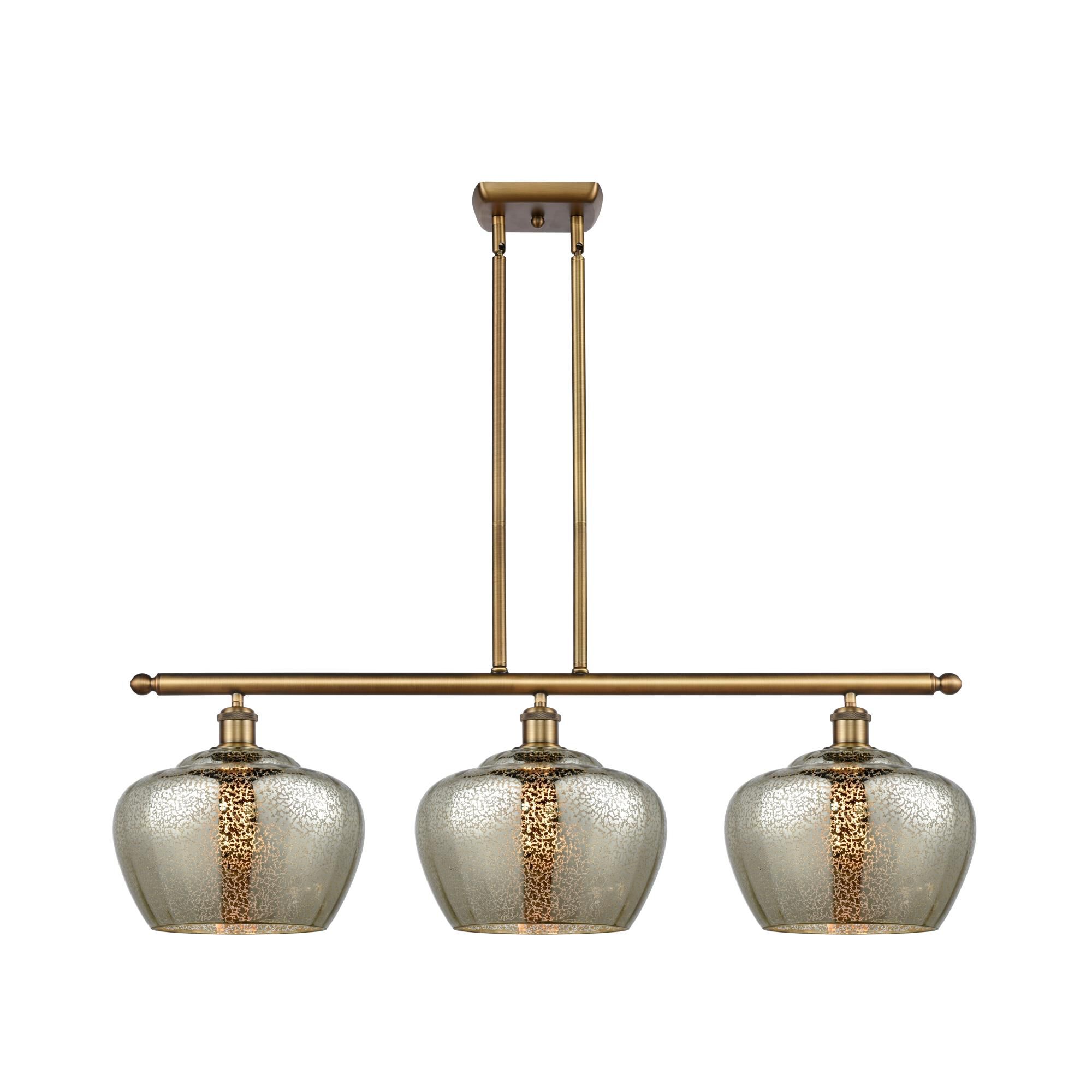 Shown in Brushed Brass finish and Bowl glass and Glass shade