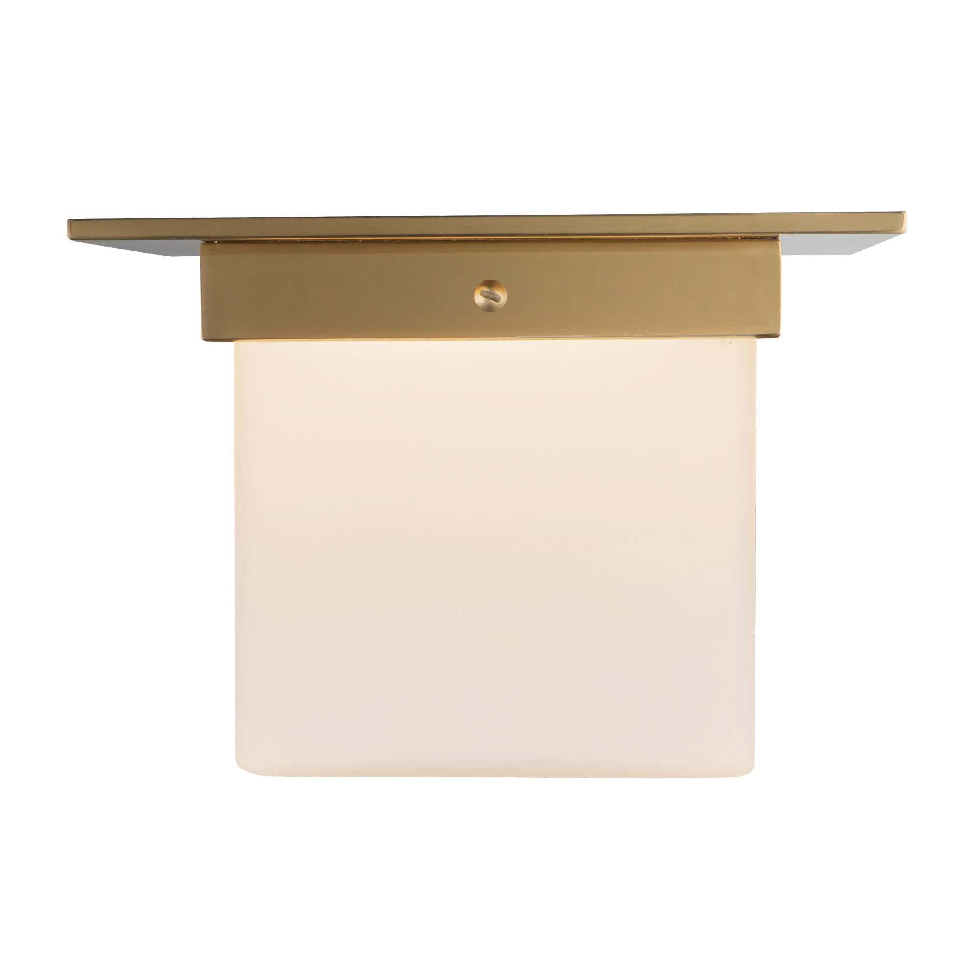 Shown in Patina Brass finish and Matte Opal glass