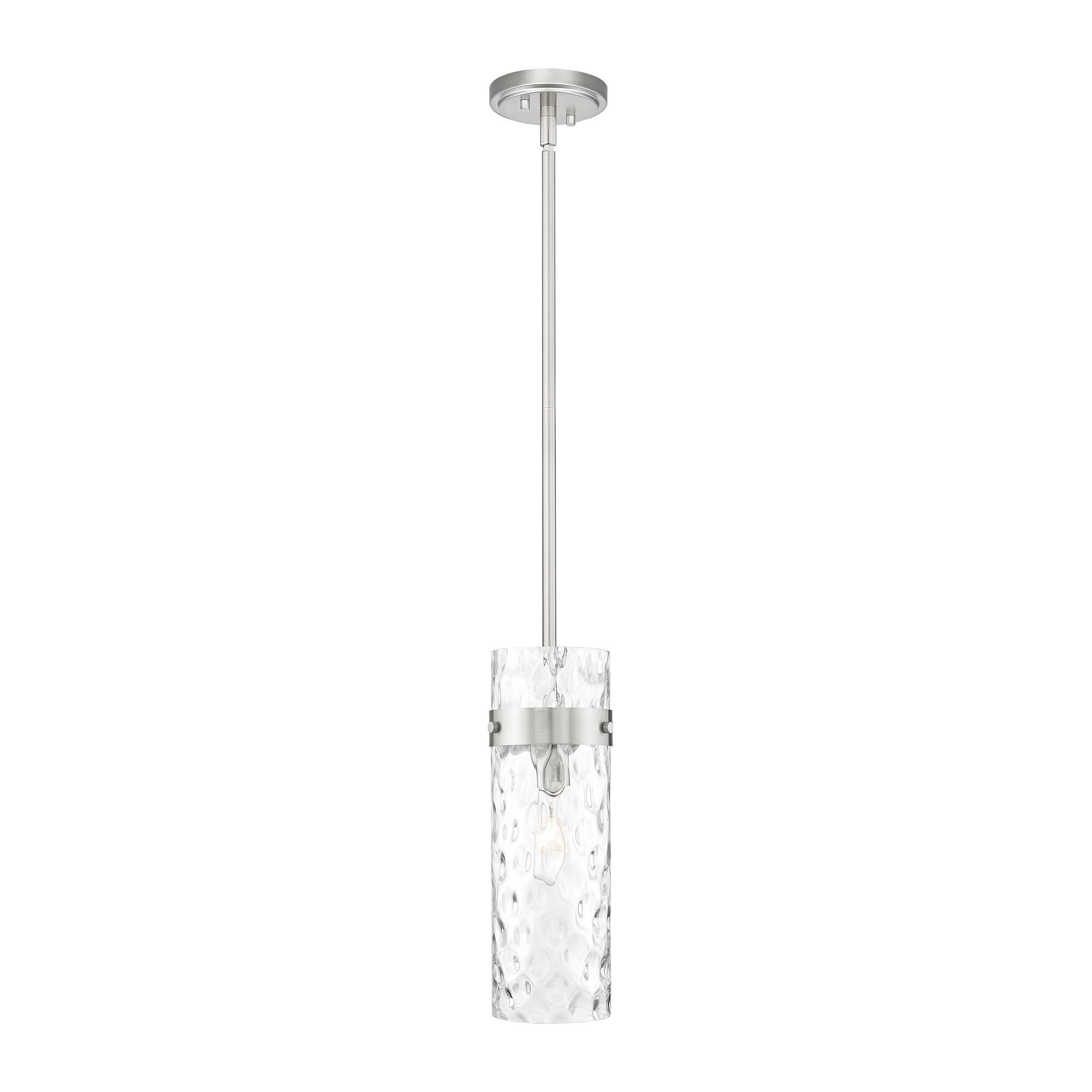 Shown in Brushed Nickel finish and Clear Water glass and Clear Water shade