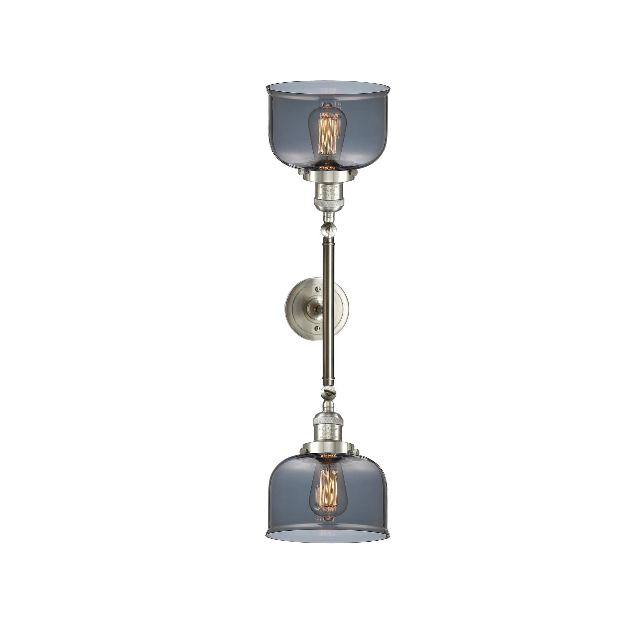 Shown in Brushed Satin Nickel finish and Plated Smoked glass