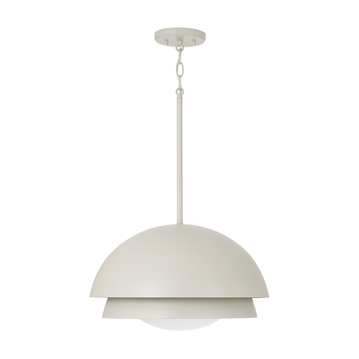 Shown in Taupe finish and Soft White glass and Taupe Metal shade