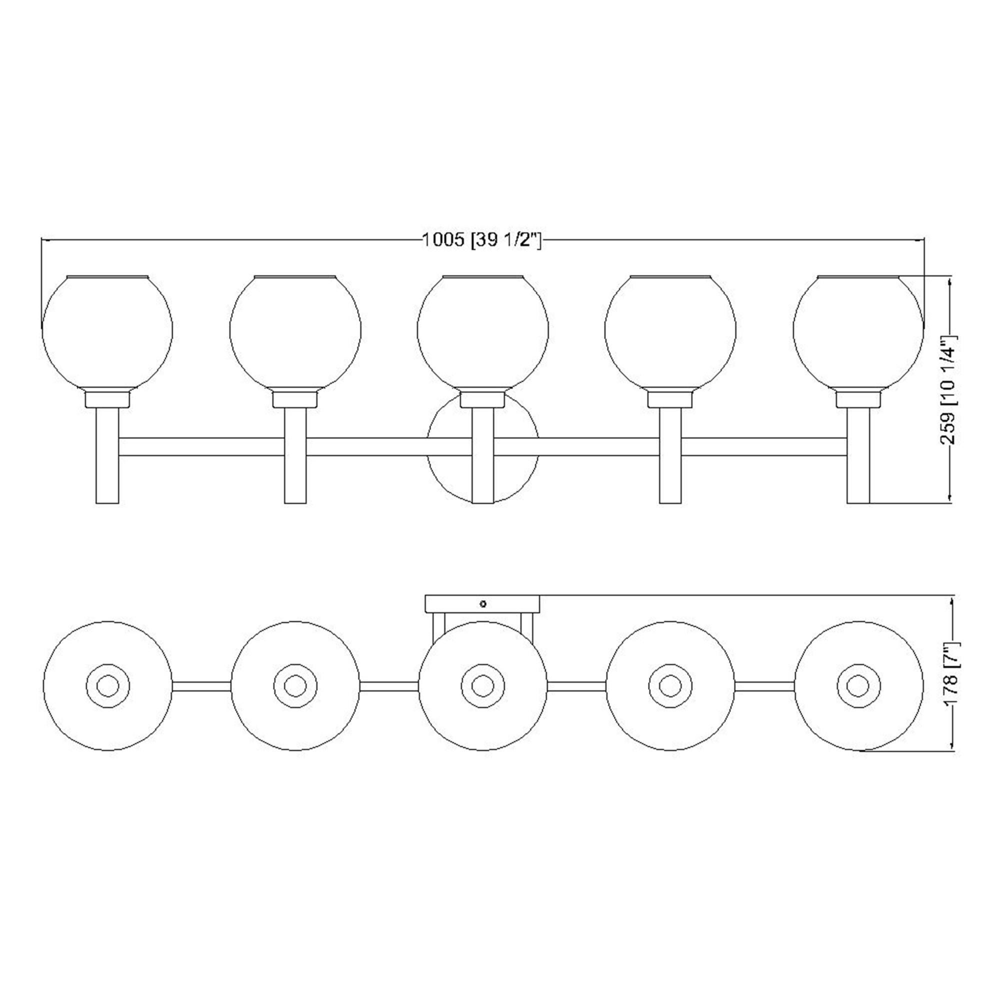 Sutton 39 Inch 5 Light Bath Vanity Light by Z-Lite