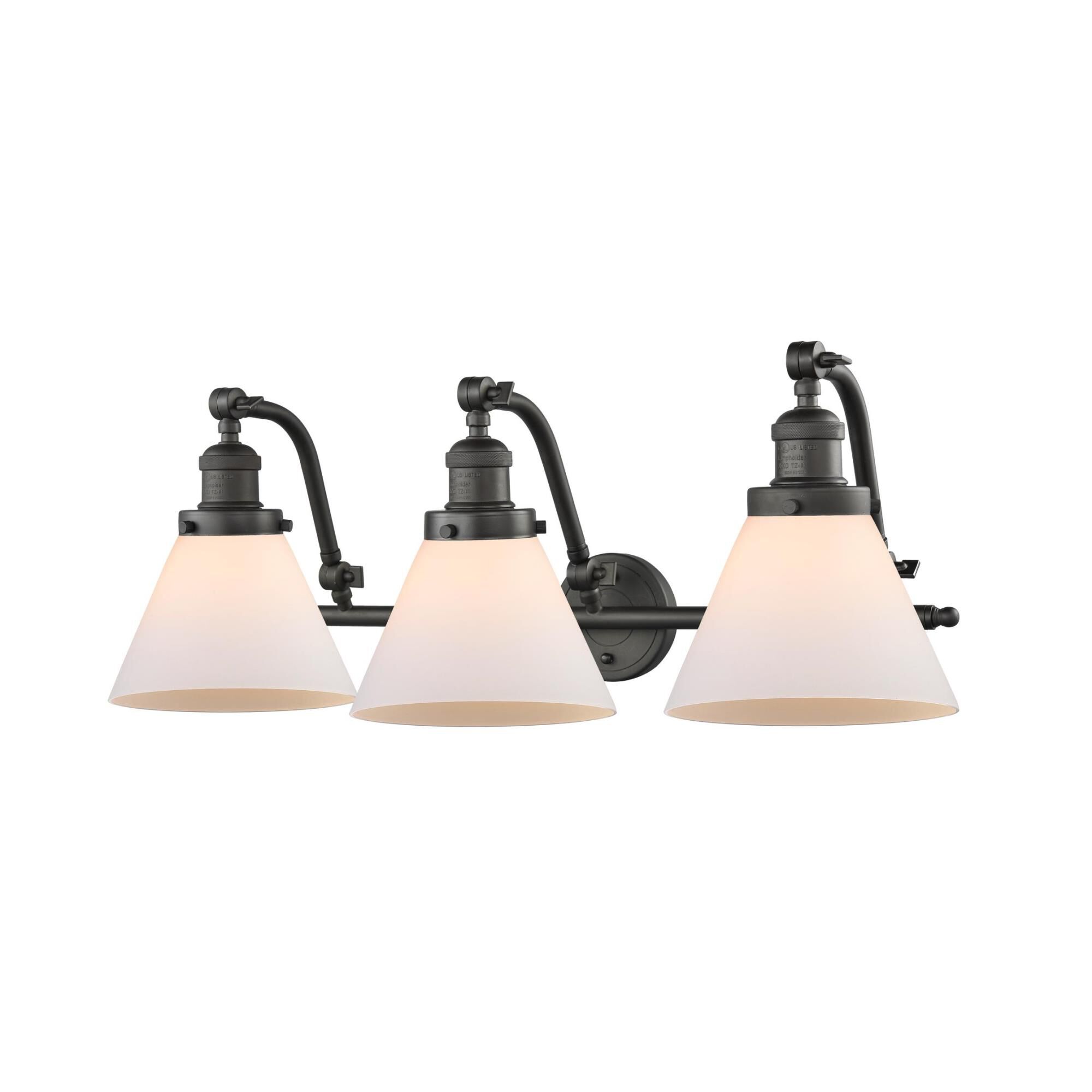 Bruno Marashlian Large Cone 28 Inch 3 Light Bath Vanity Light by Innovations Lighting