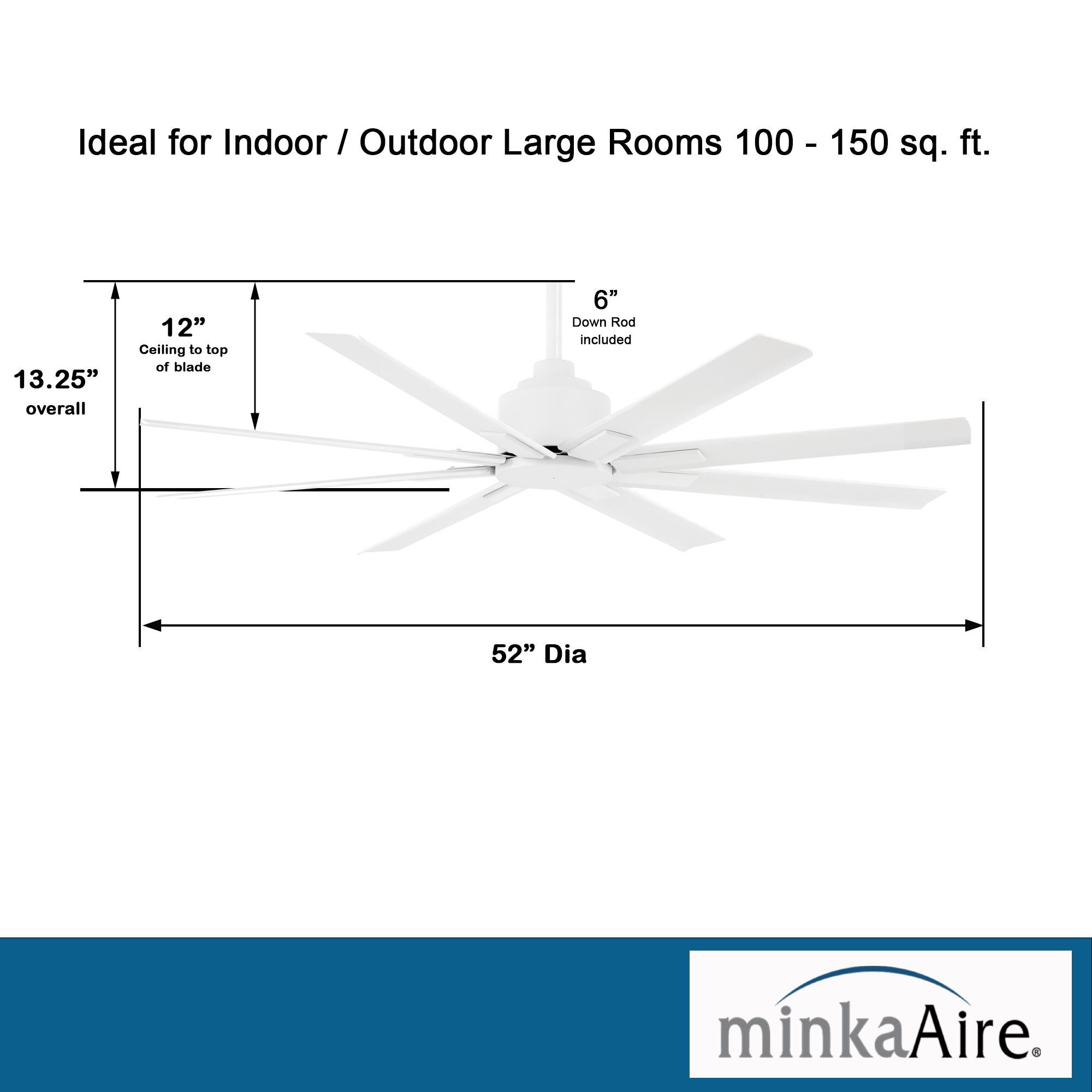 Xtreme H2O Outdoor Rated 52 Inch Ceiling Fan by Minka Aire