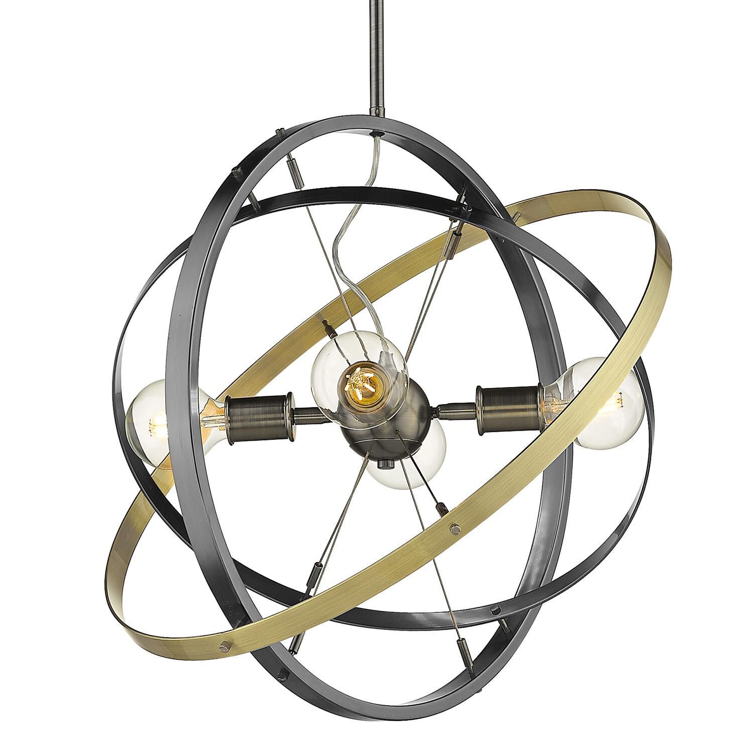 Atom 22 Inch 4 Light Mini Chandelier by Golden Lighting