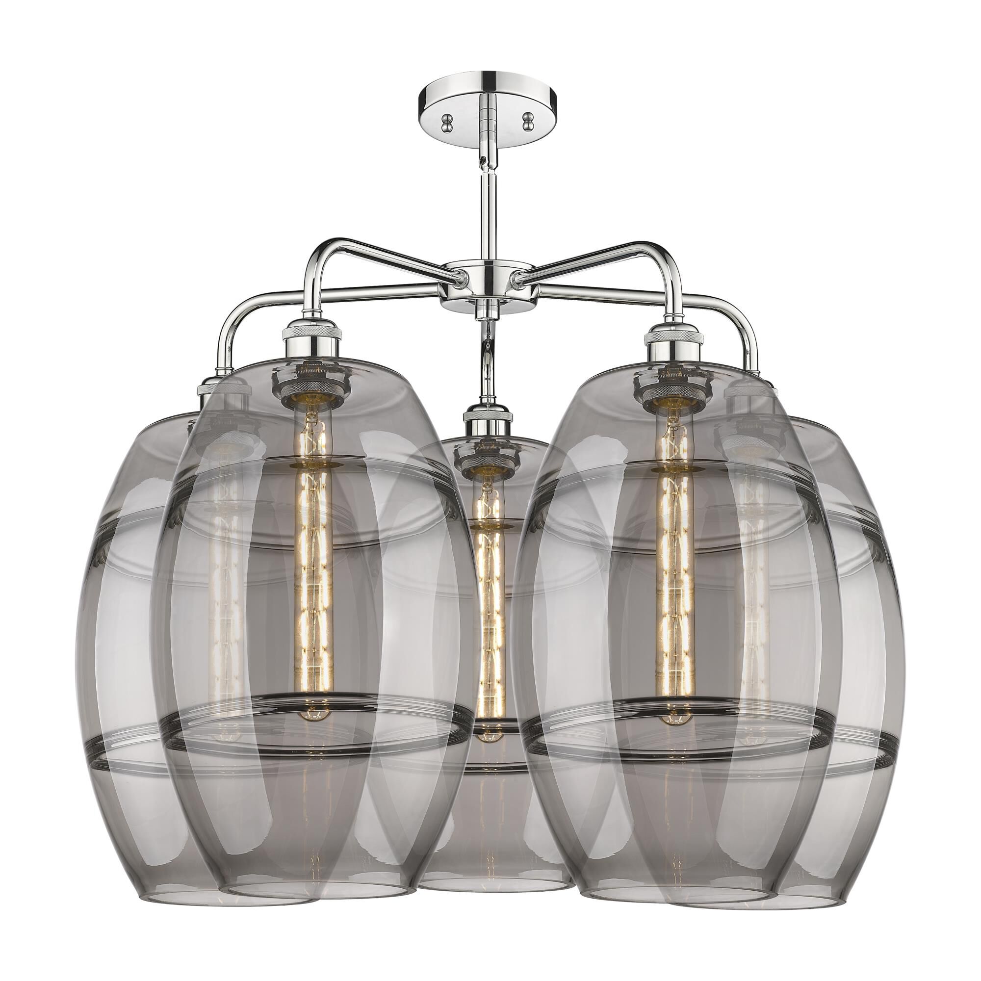 Shown in Polished Chrome finish and Light Smoke glass