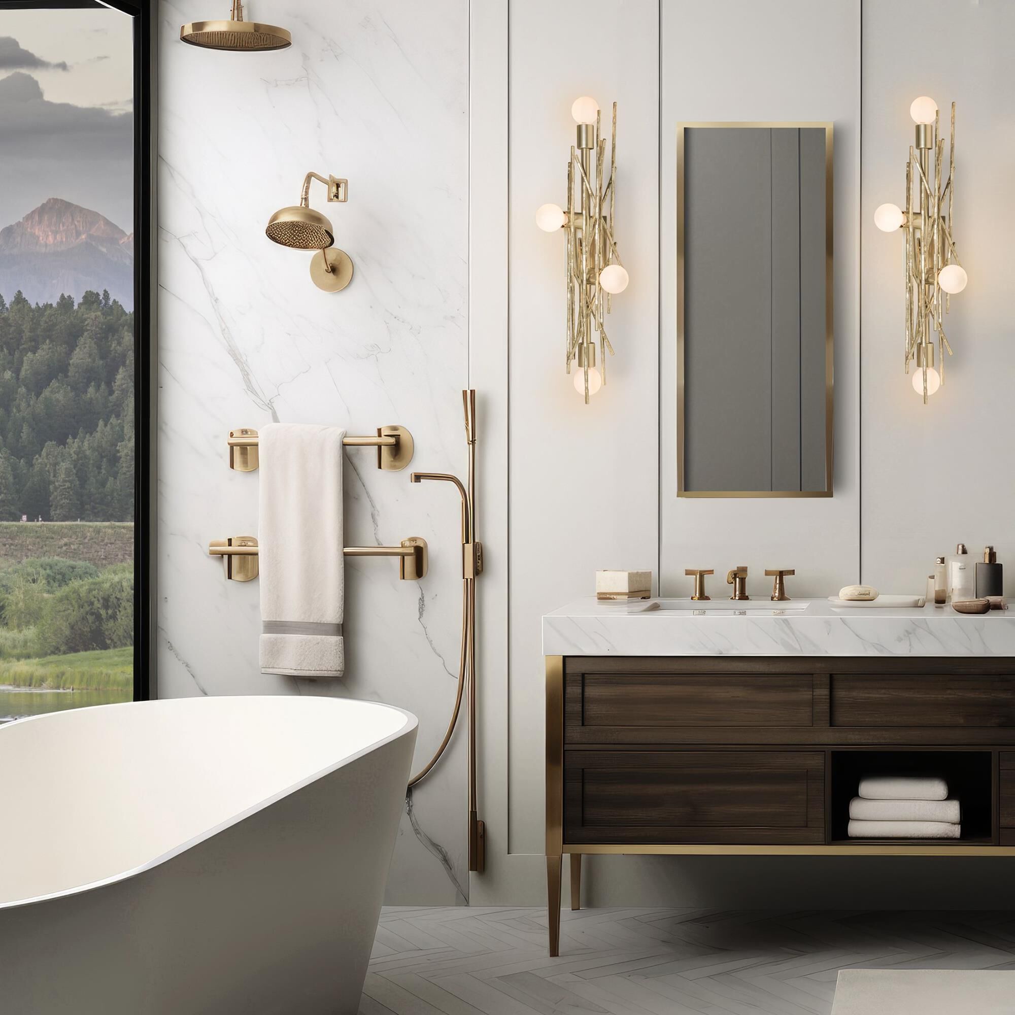 Brindille 33 Inch Wall Sconce by Hubbardton Forge