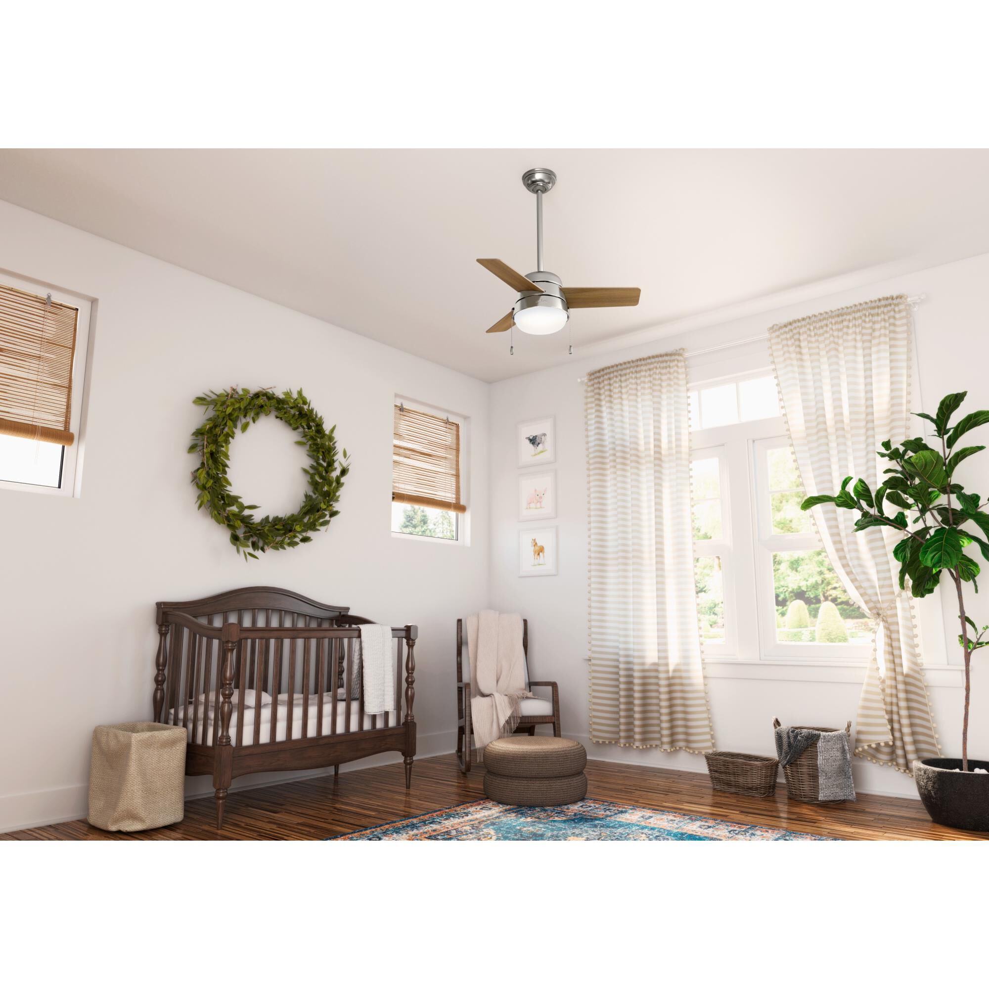 Aker 36 Inch Ceiling Fan with Light Kit by Hunter Fan