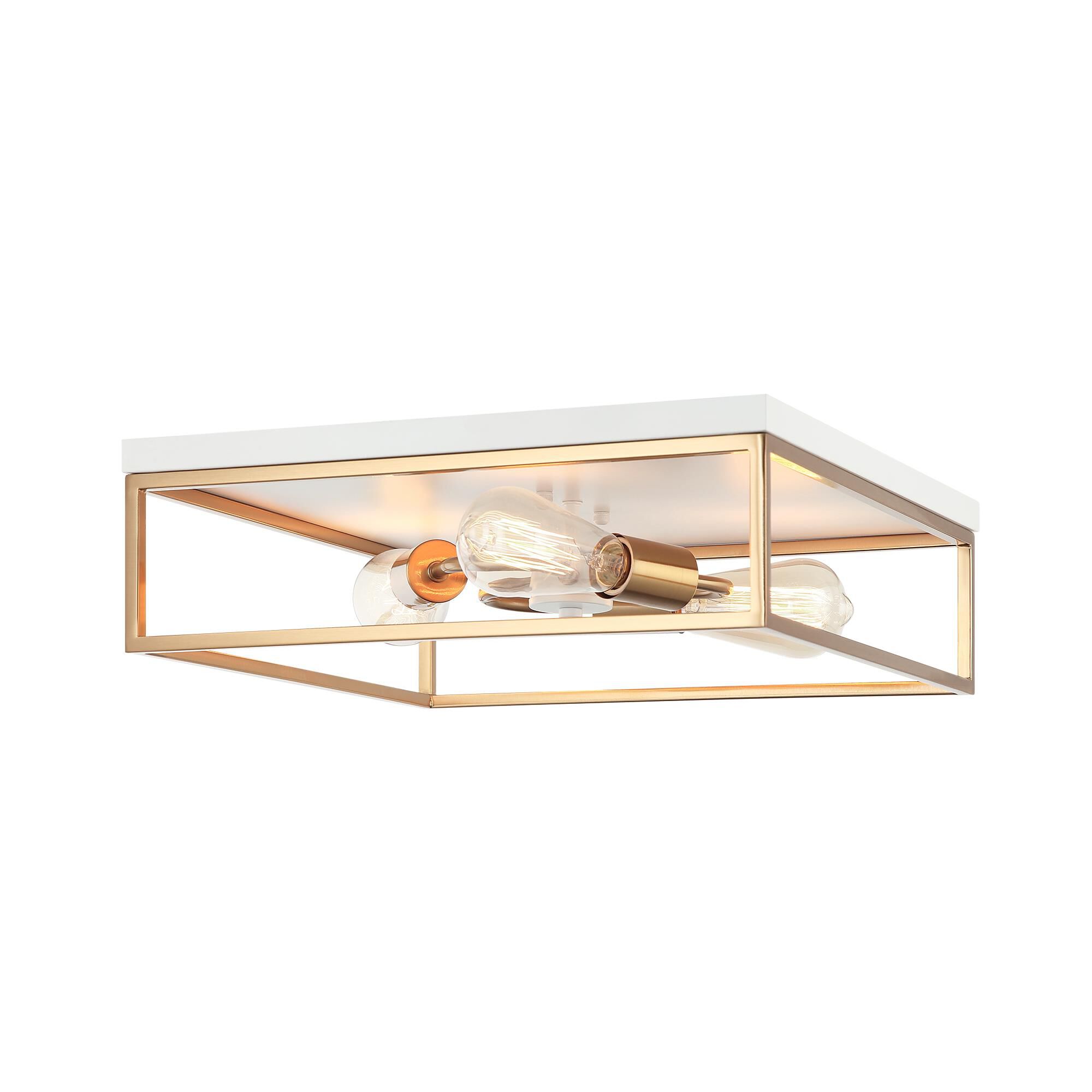 Shown in White + Aged Gold Brass finish