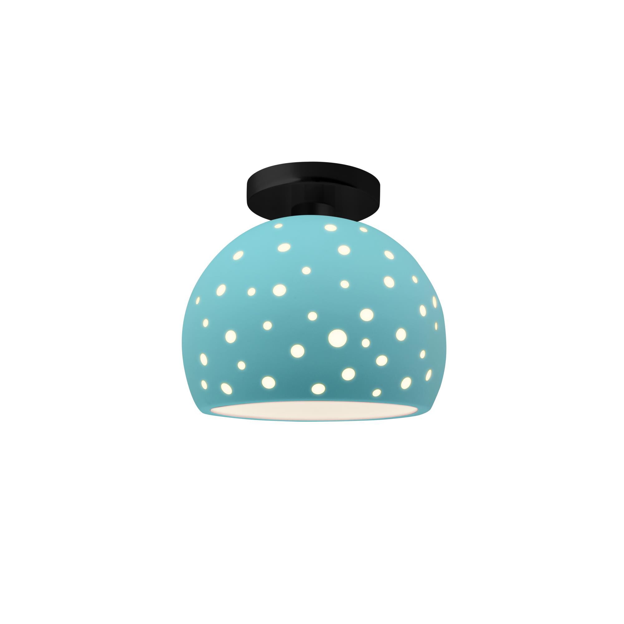 Perforated Globe 7 Inch Semi Flush Mount by Justice Design Group