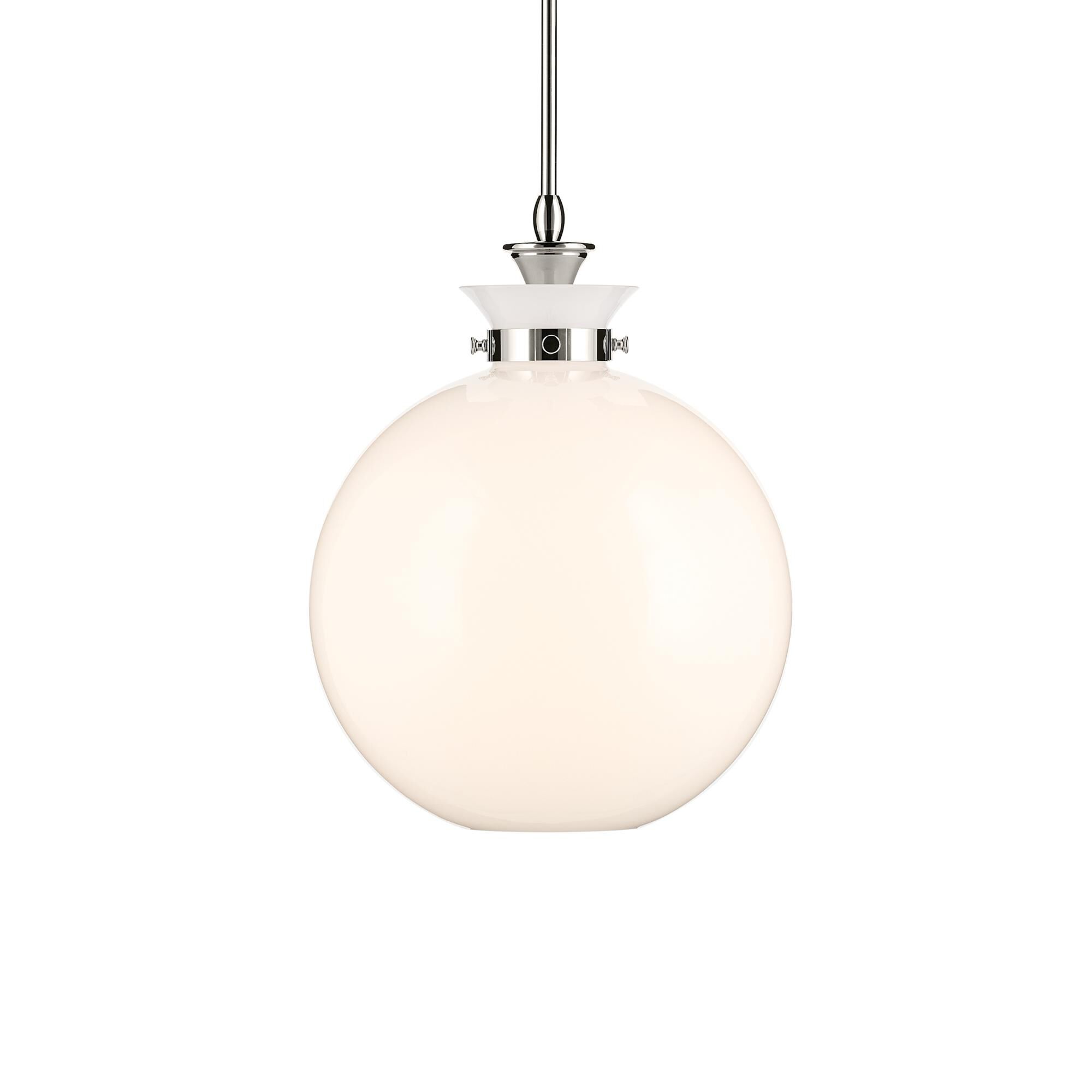 Shown in Polished Nickel finish and Opal glass