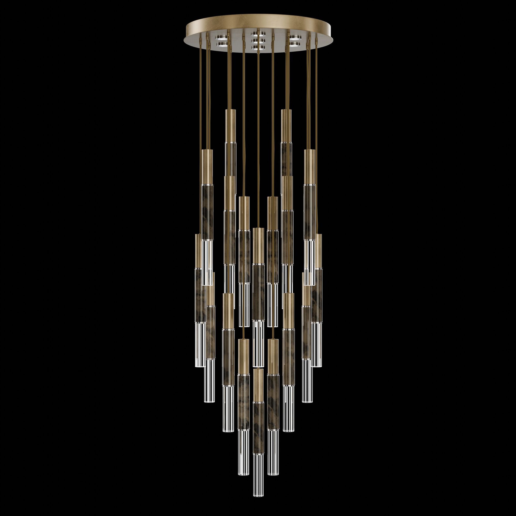 Shown in Gold finish and True crystal and False glass