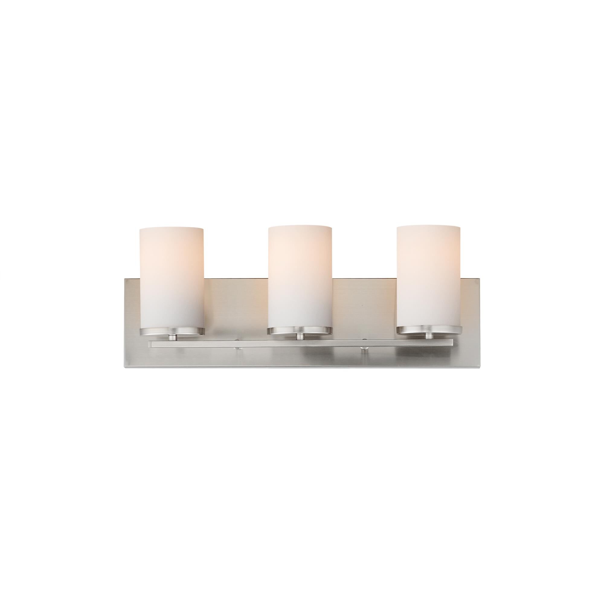 Shown in Satin Nickel finish and Satin White glass
