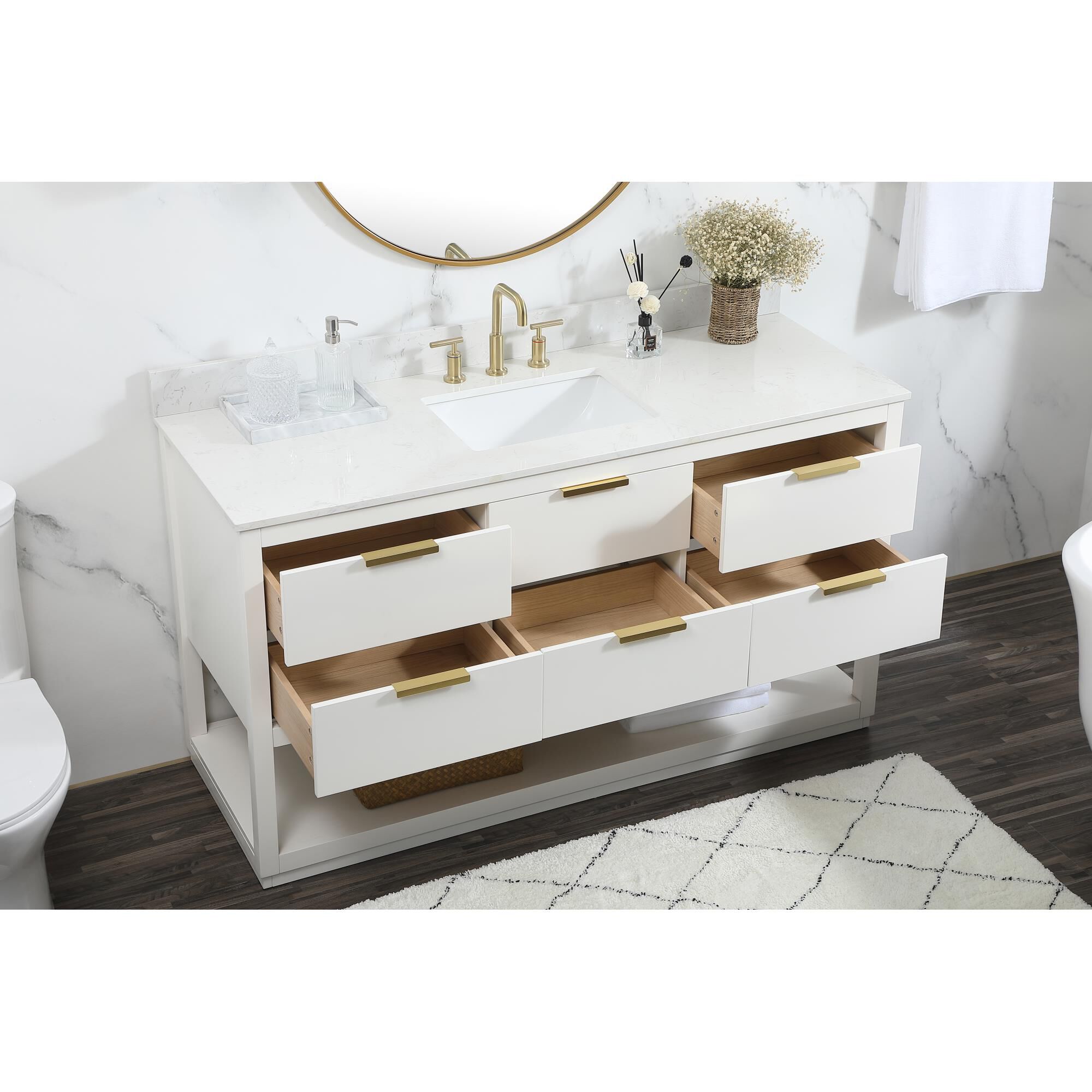 Shown in White finish