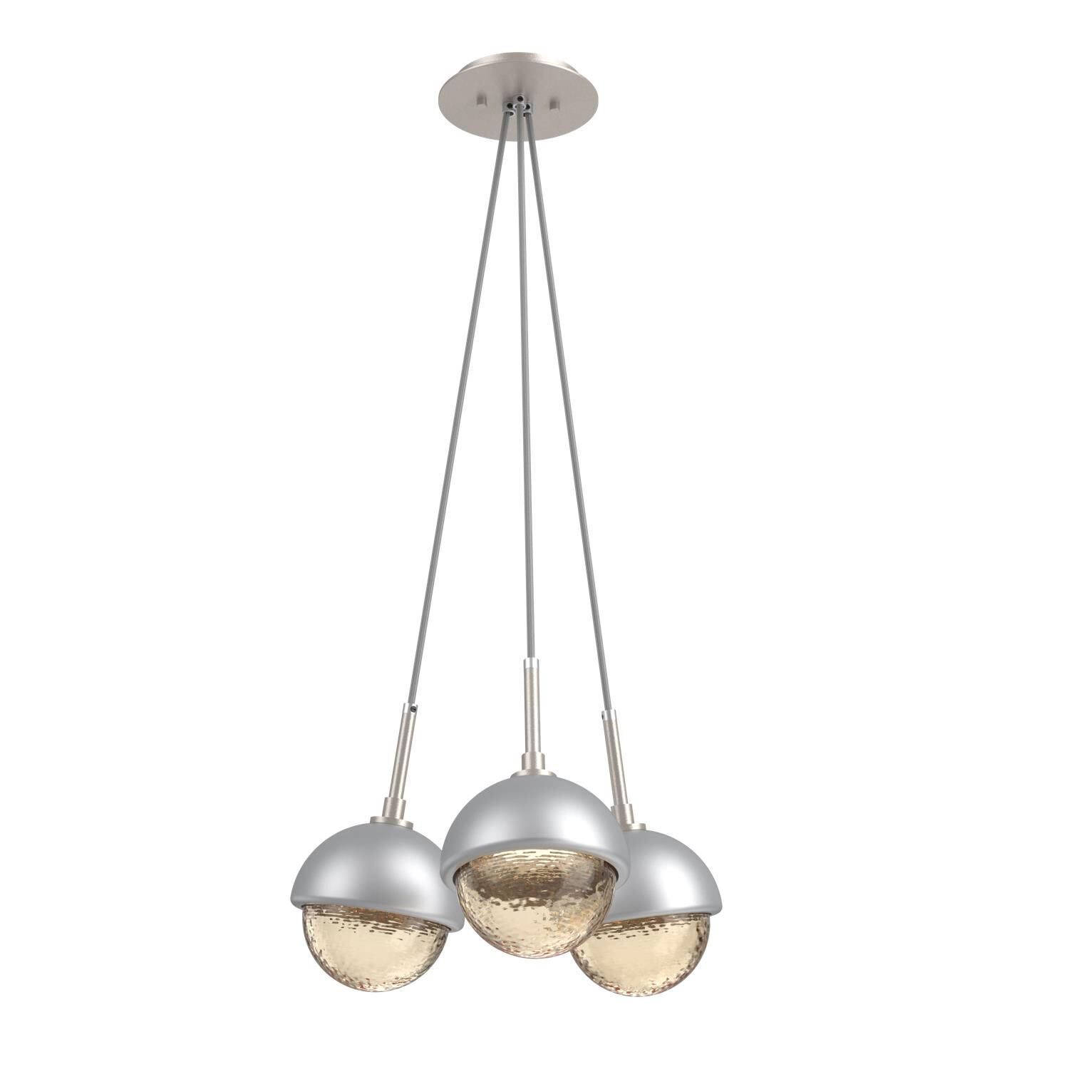 Shown in Beige Silver finish and Amber glass and Classic Silver accent