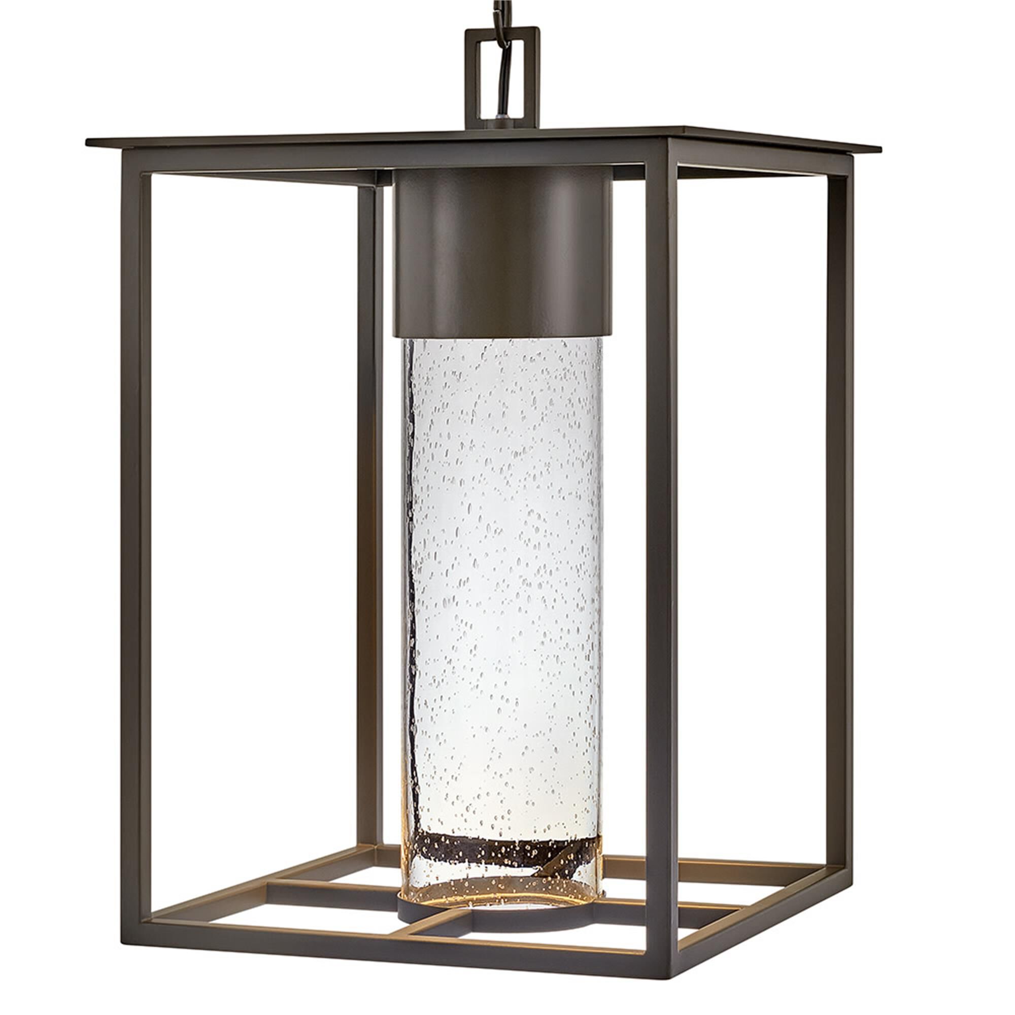 Shown in Oil Rubbed Bronze finish and Clear Seedy glass
