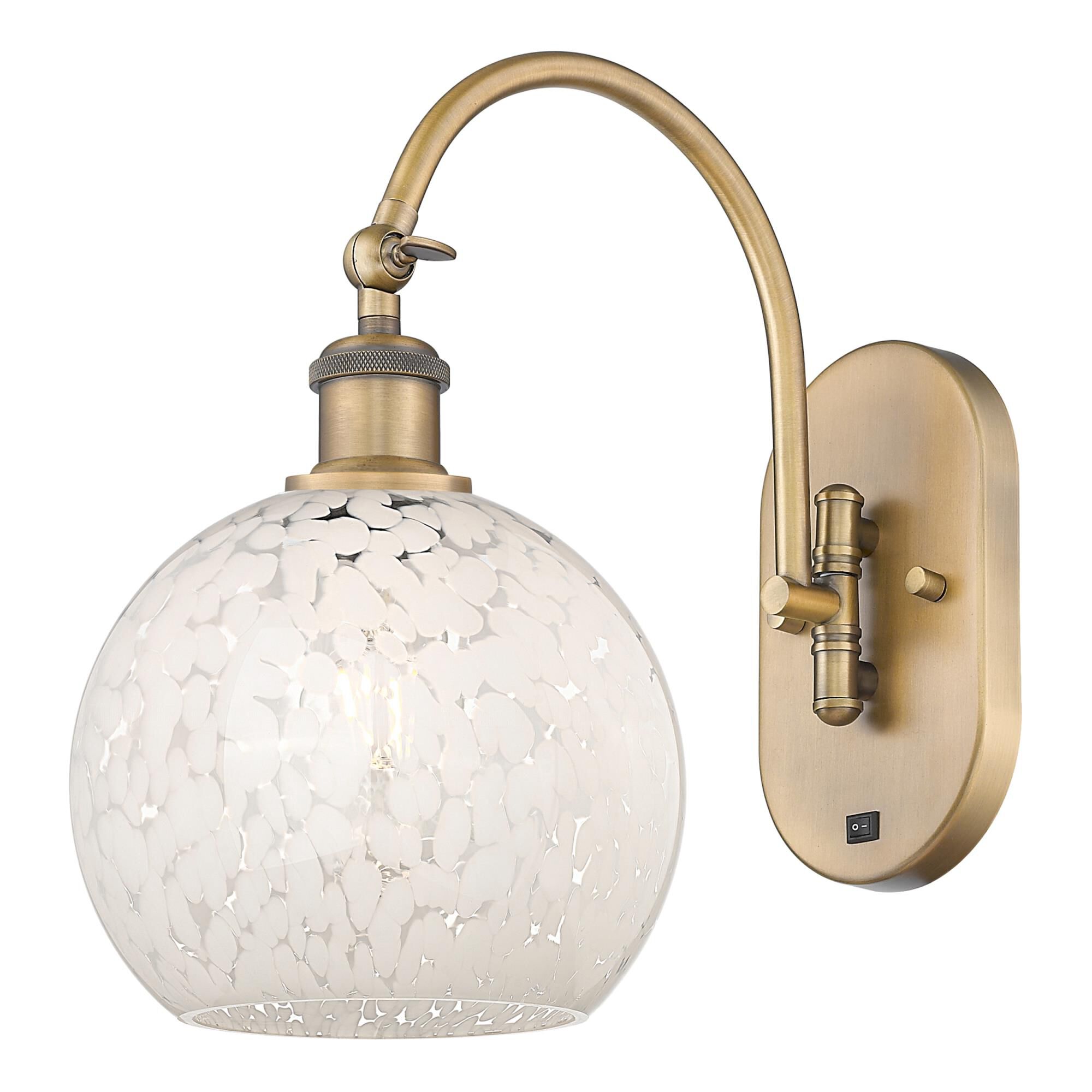 Bruno Marashlian White Mouchette 8 Inch Wall Swing Lamp by Innovations Lighting