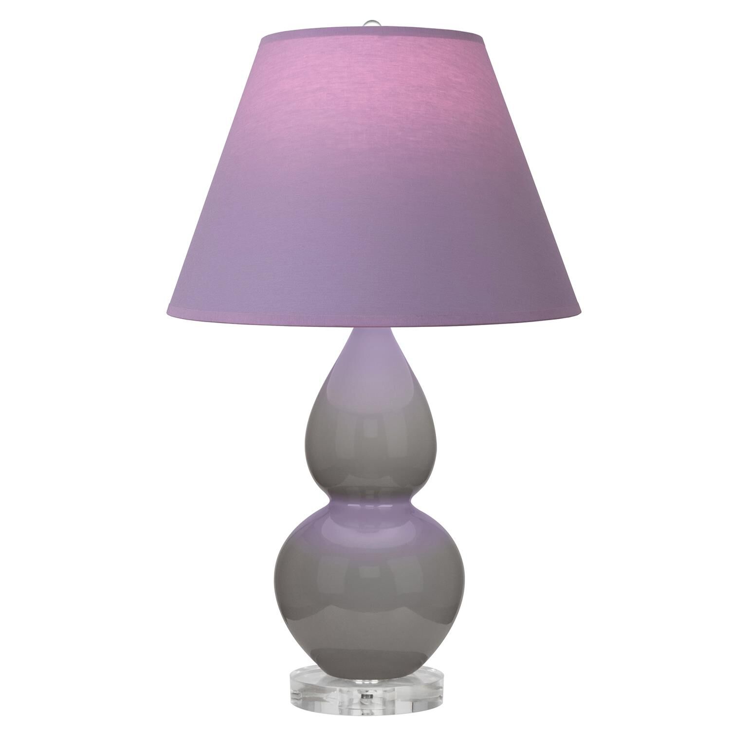 Shown in Smokey Taupe finish and Lavender and Plum shade and Lucite accent