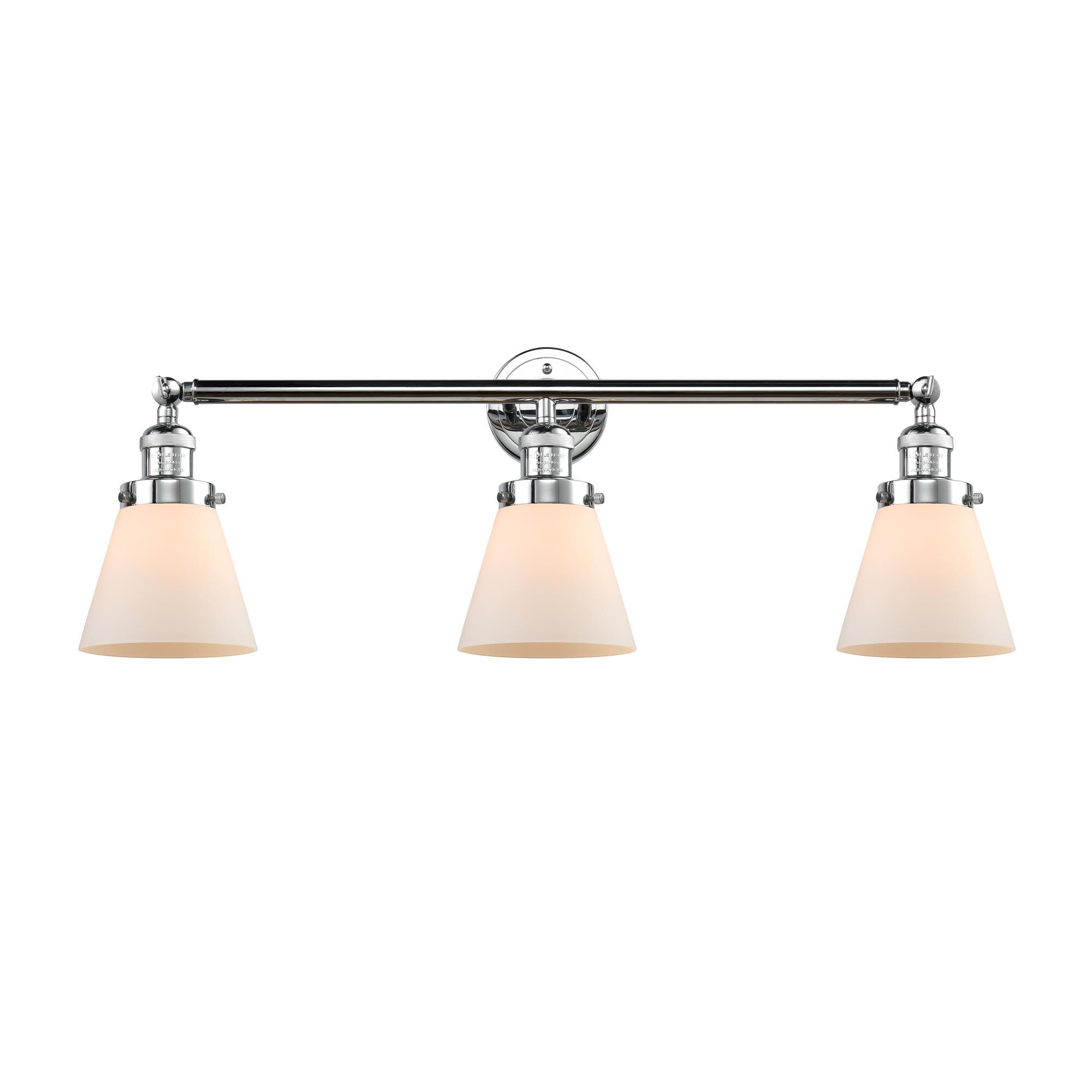 Shown in Polished Chrome finish and Matte White Cased glass