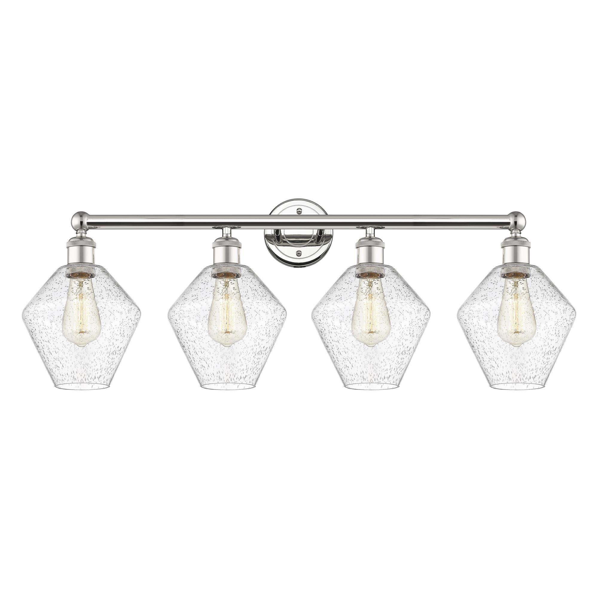 Shown in Polished Nickel finish and Seedy glass