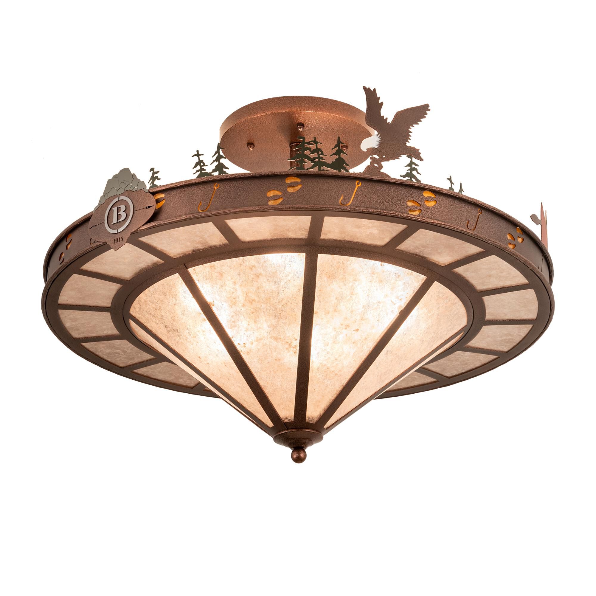 Boulders 32 Inch 6 Light Semi Flush Mount by Meyda Lighting