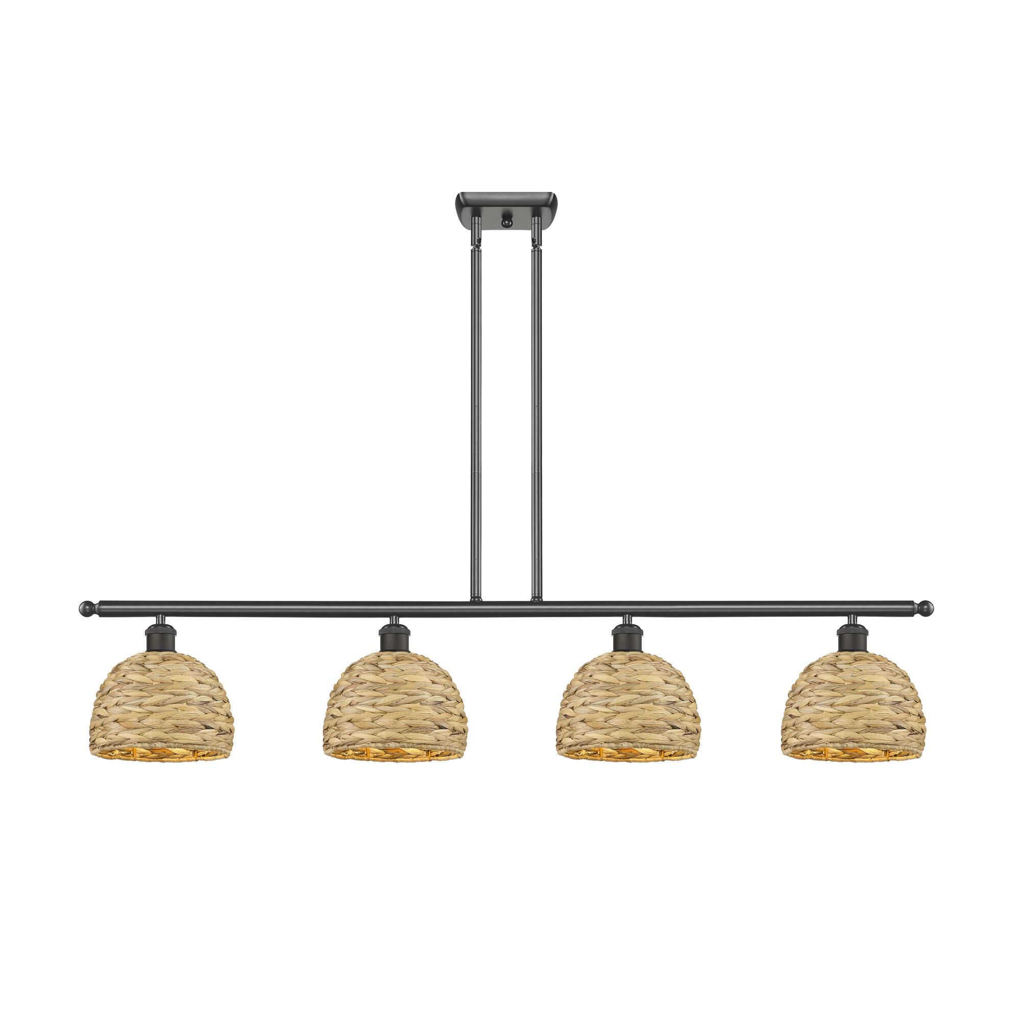 Bruno Marashlian Woven Rattan 48 Inch Linear Suspension Light by Innovations Lighting