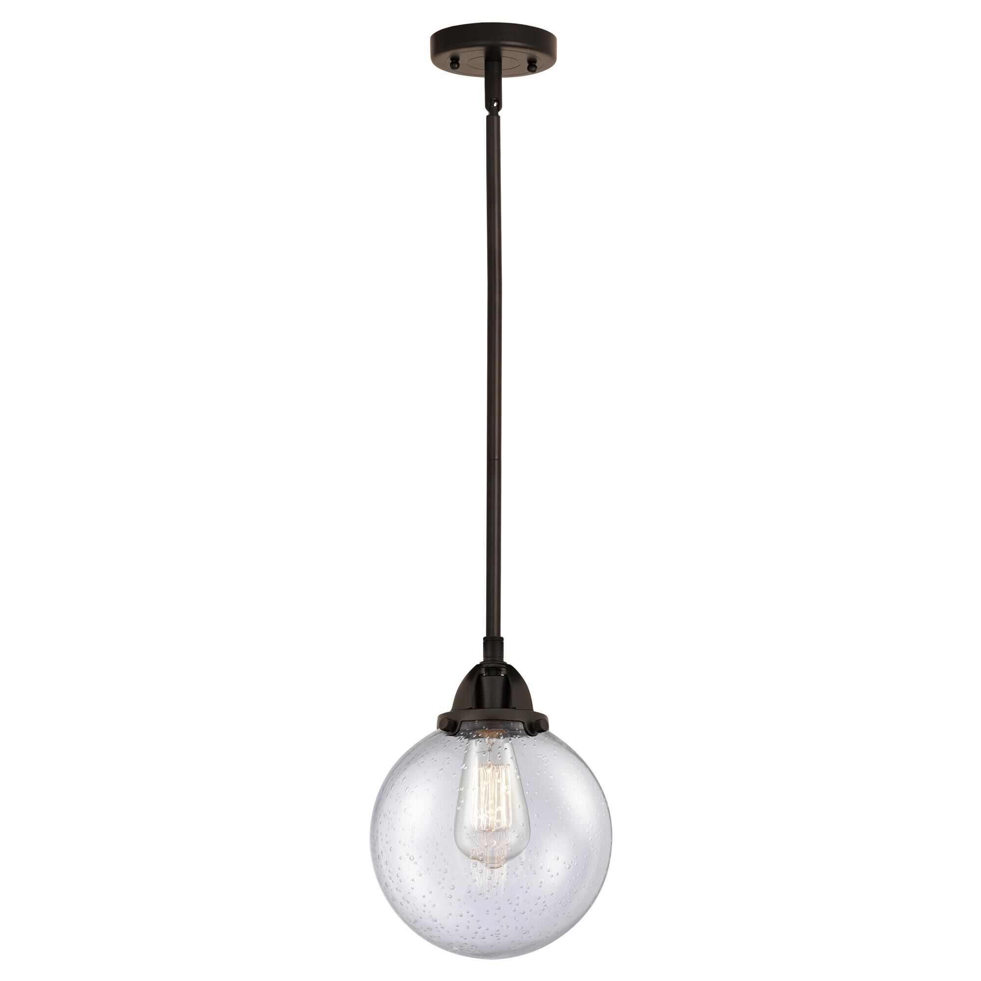 Shown in Oil Rubbed Bronze finish and Seedy Globe glass and No Shade shade