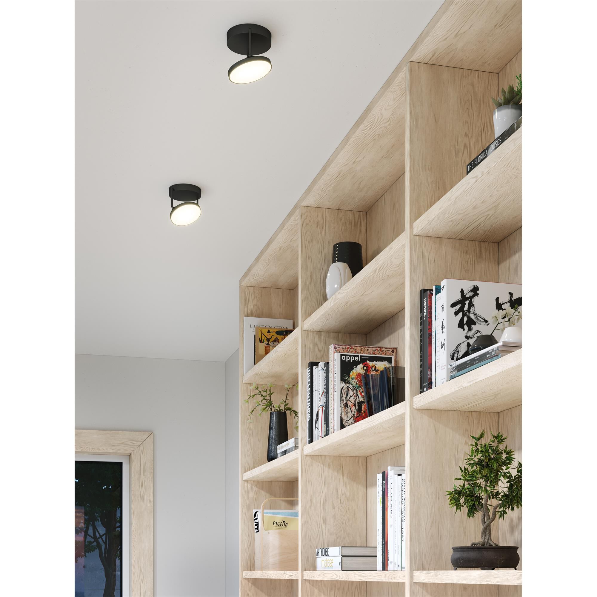 Shown in Black finish and Frosted Acrylic glass