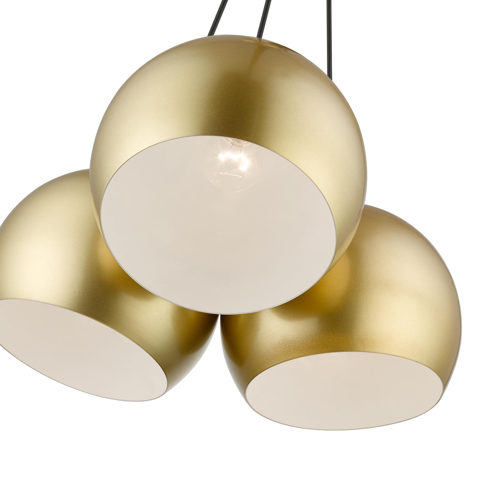 Shown in Soft Gold with Polished Brass Accents finish and Soft Gold with Shiny White shade