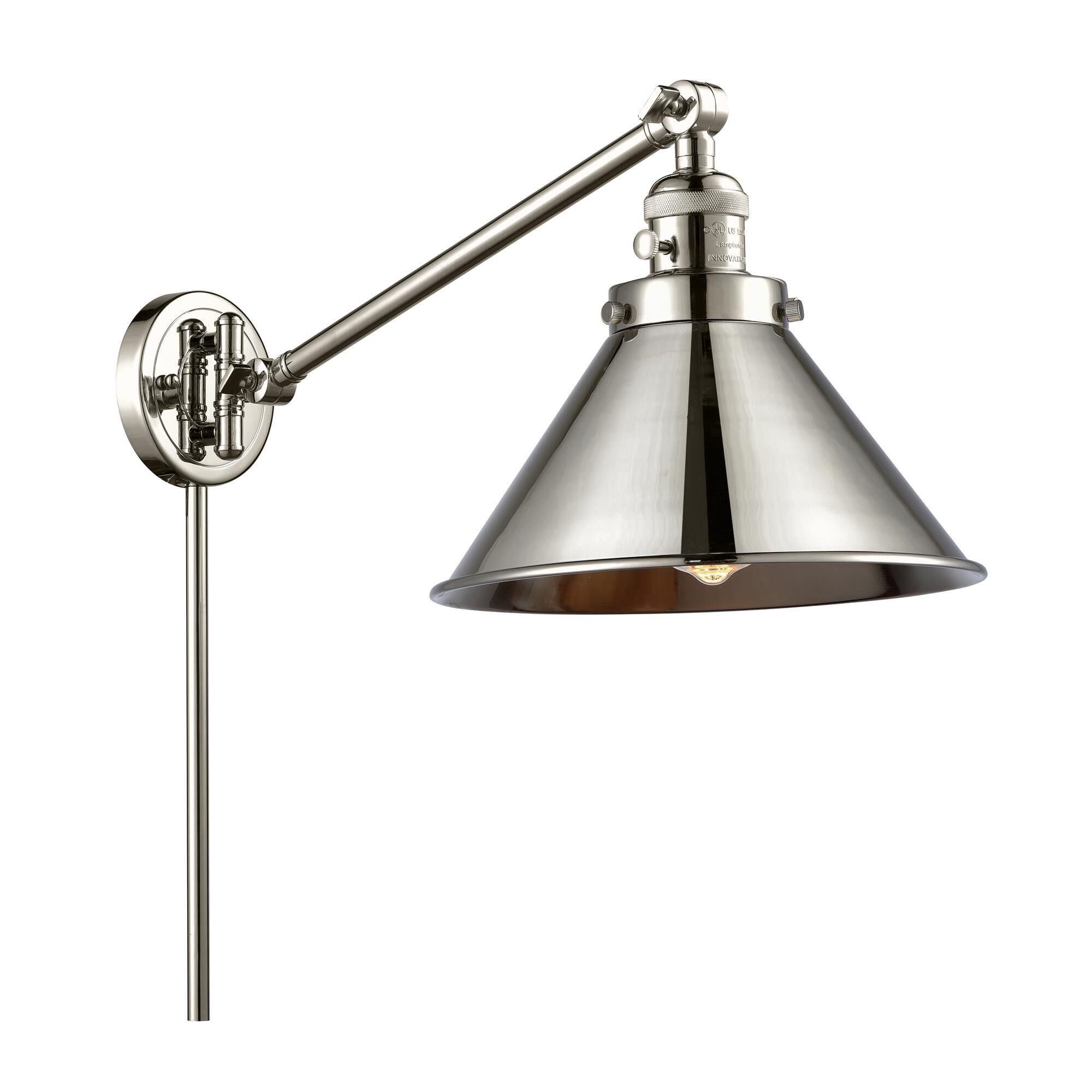 Shown in Polished Nickel finish and Polished Nickel shade