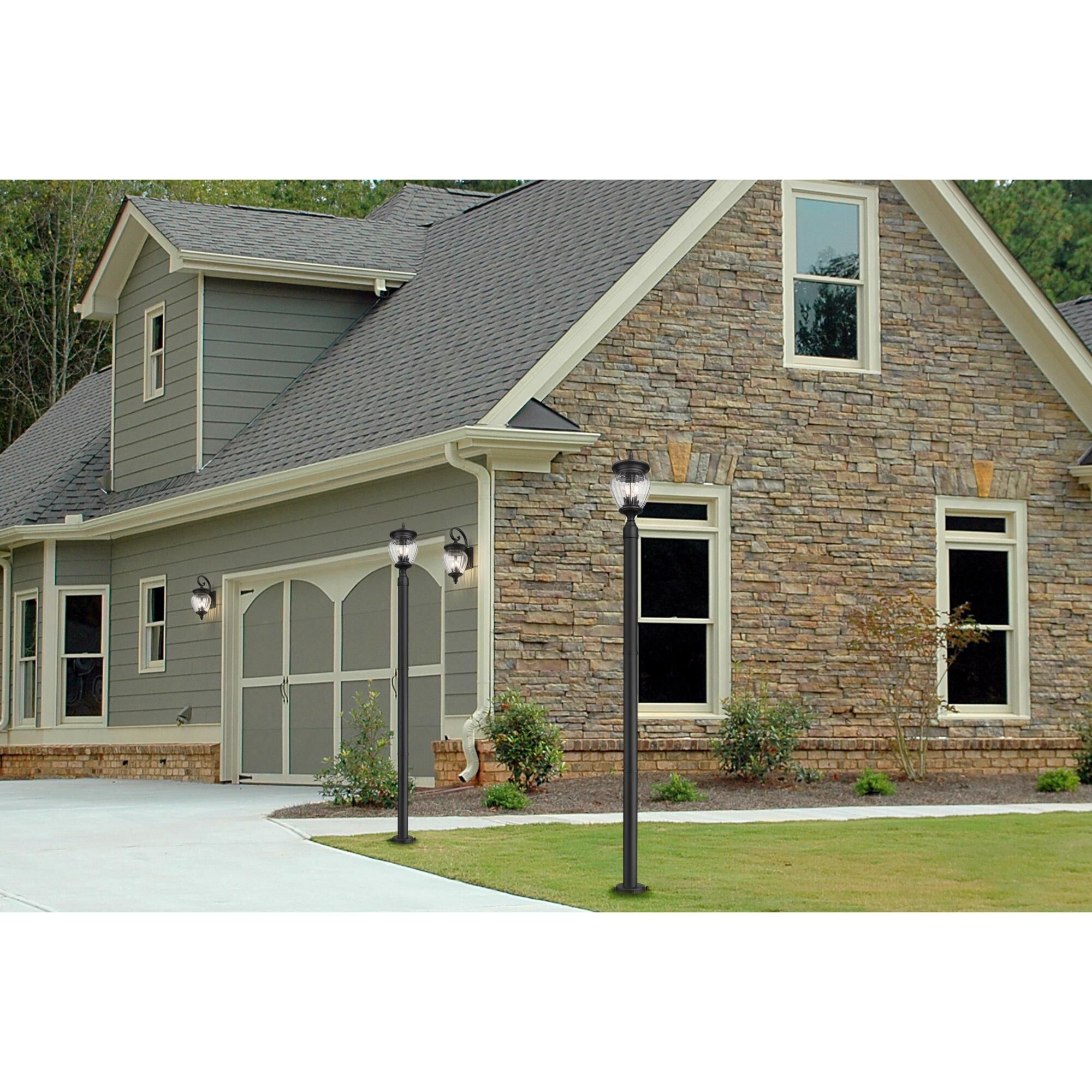 Shown in Black finish and Clear Ribbed glass and Clear Ribbed shade