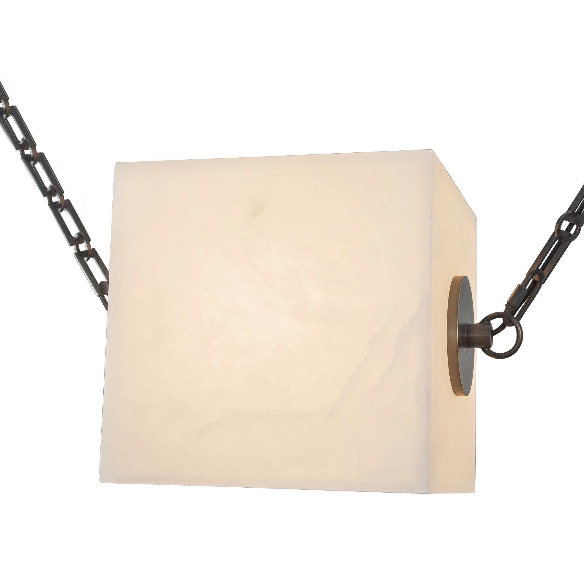 Shown in Urban Bronze finish and Alabaster glass