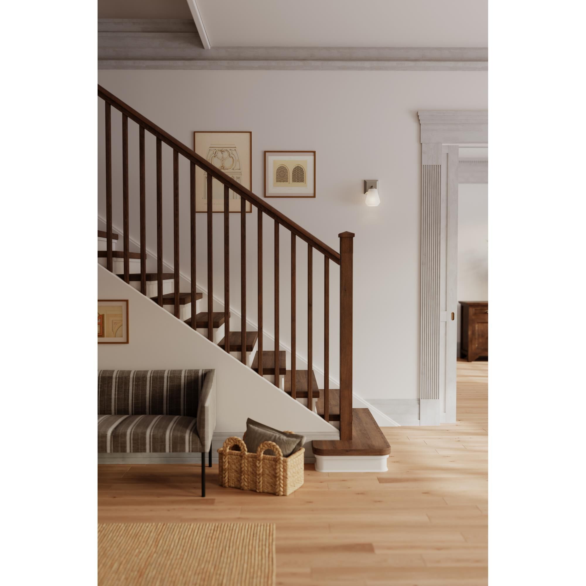 Shown in Brushed Nickel finish and Alabaster glass