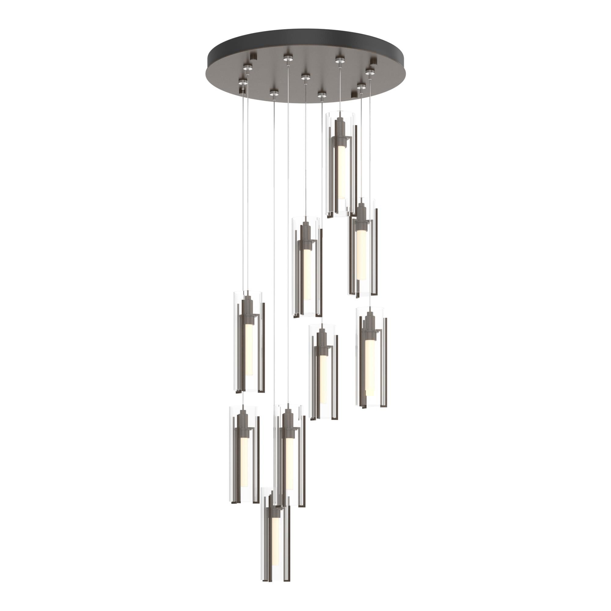 Exos Glass 21 Inch Multi Light Pendant by Hubbardton Forge