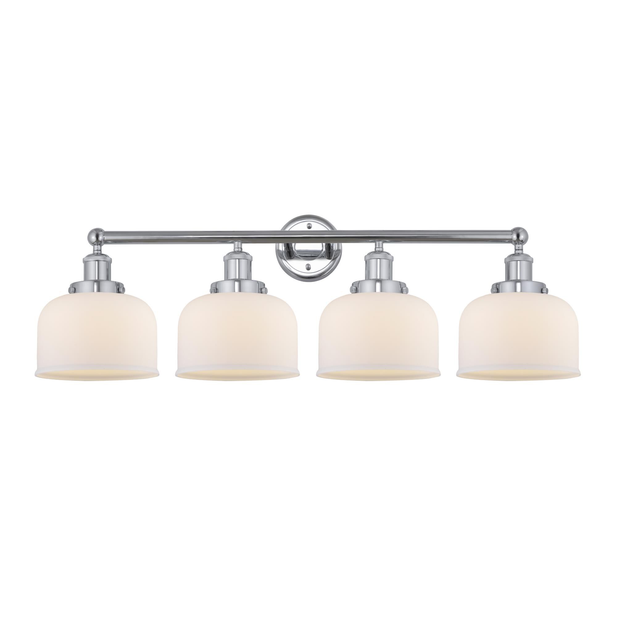 Shown in Polished Chrome, Matte White finish and Matte White glass and Matte White Glass shade