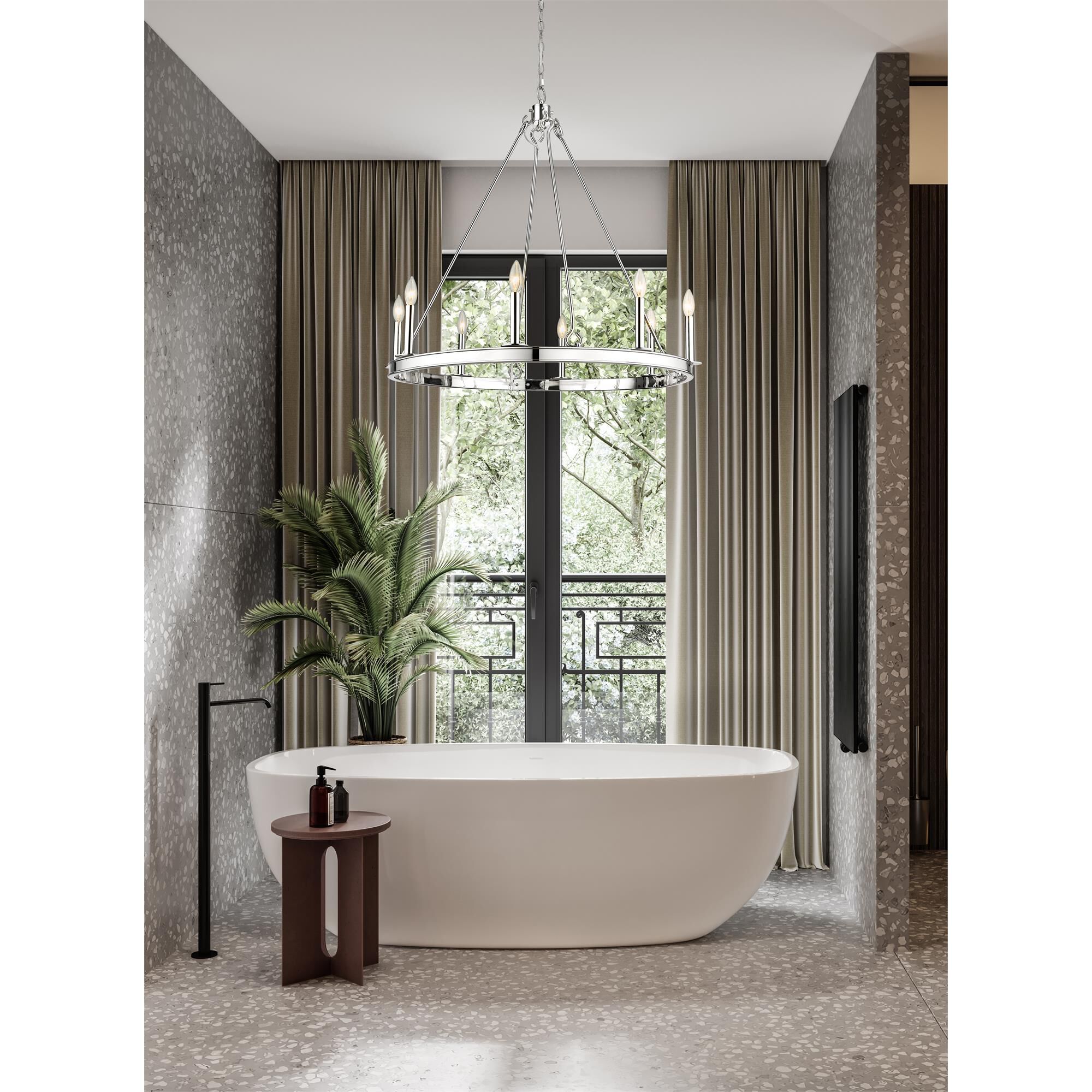 Shown in Polished Nickel finish and Steel shade