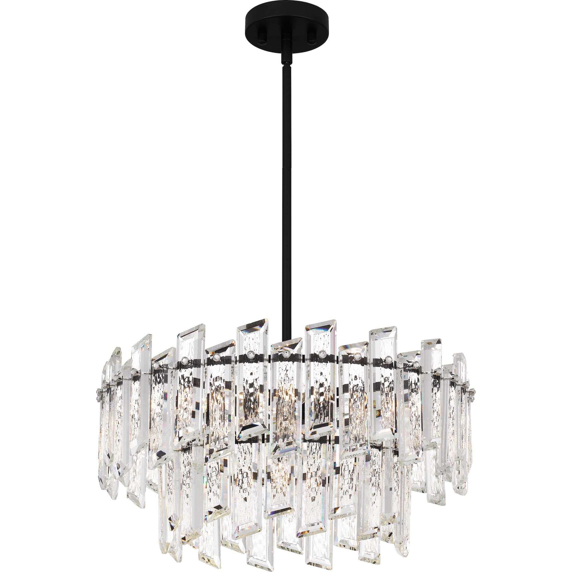Shown in Matte Black finish and Clear Crystal Glass, Clear Glass Crystal shade